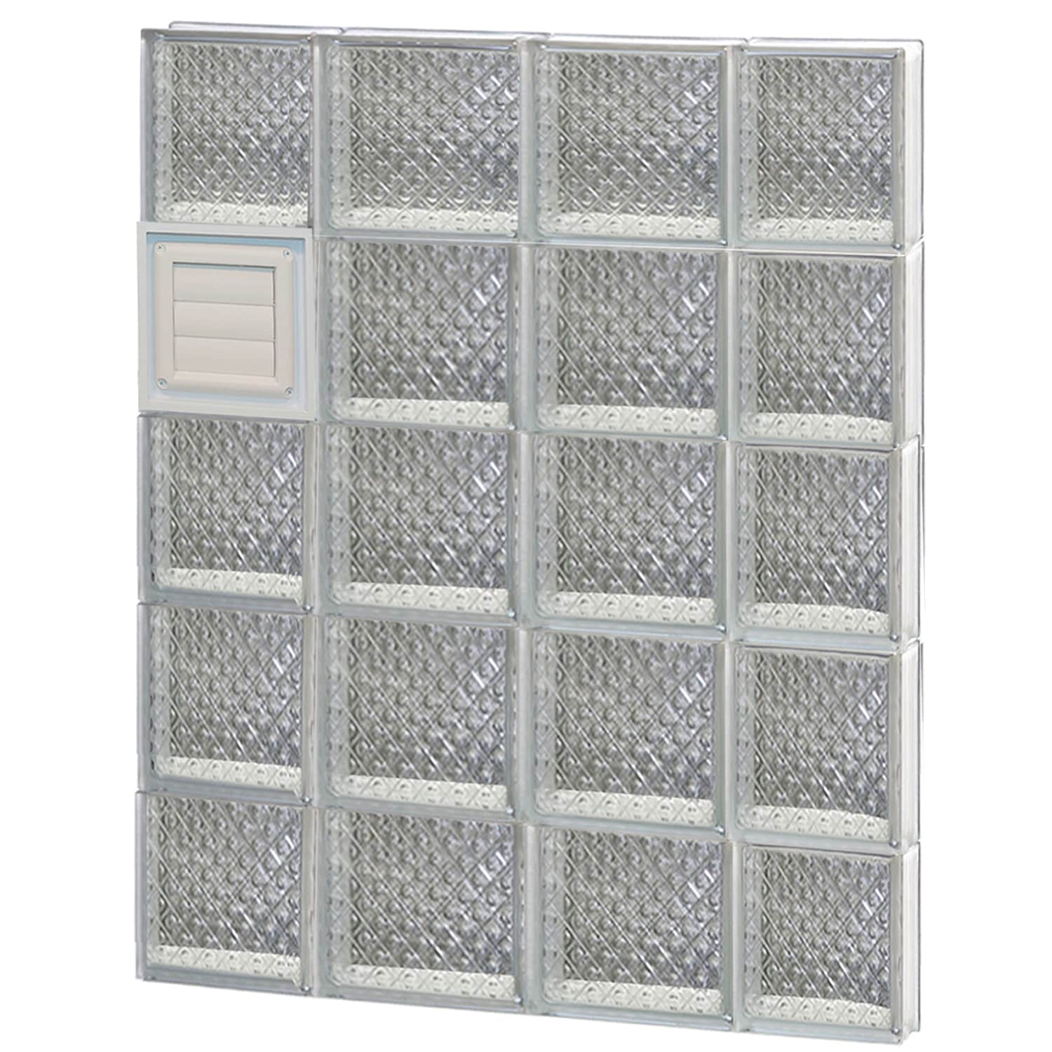 REDI2SET D2840DP Diamond Glass 27-in x 38-3/4-in Frameless Replacement Dryer vent Glass Block Window