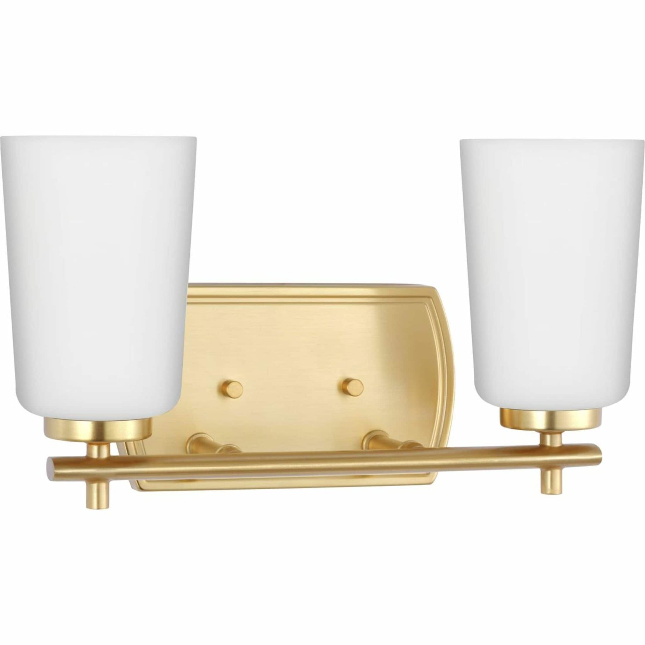 Progress Lighting P300466-012 Adley 13.87-in 2 -Light Satin Brass Transitional Vanity light