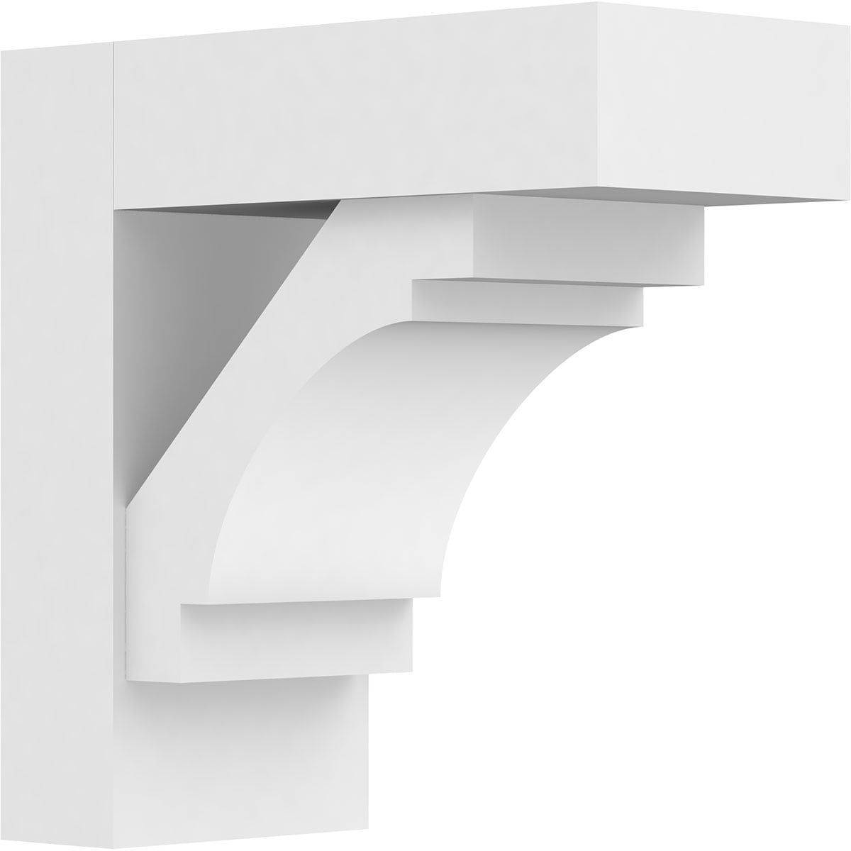 Ekena Millwork BKTP05X12X12MRC05 Standard MercedGrade 5-in x 12-in x 12-in Off-white PVC Standard bracket