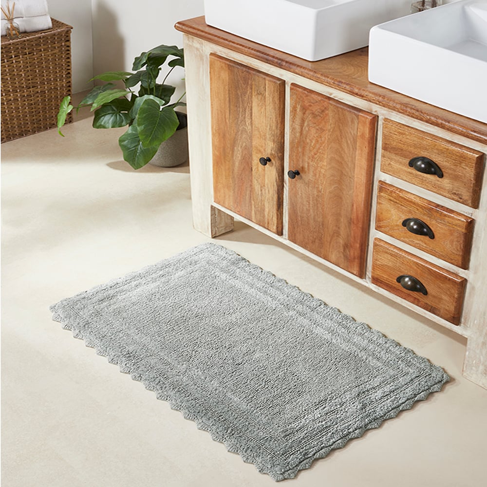 Better Trends 40 In X 24 In Gray Cotton Bath Rug In The Bathroom Rugs   61412491 