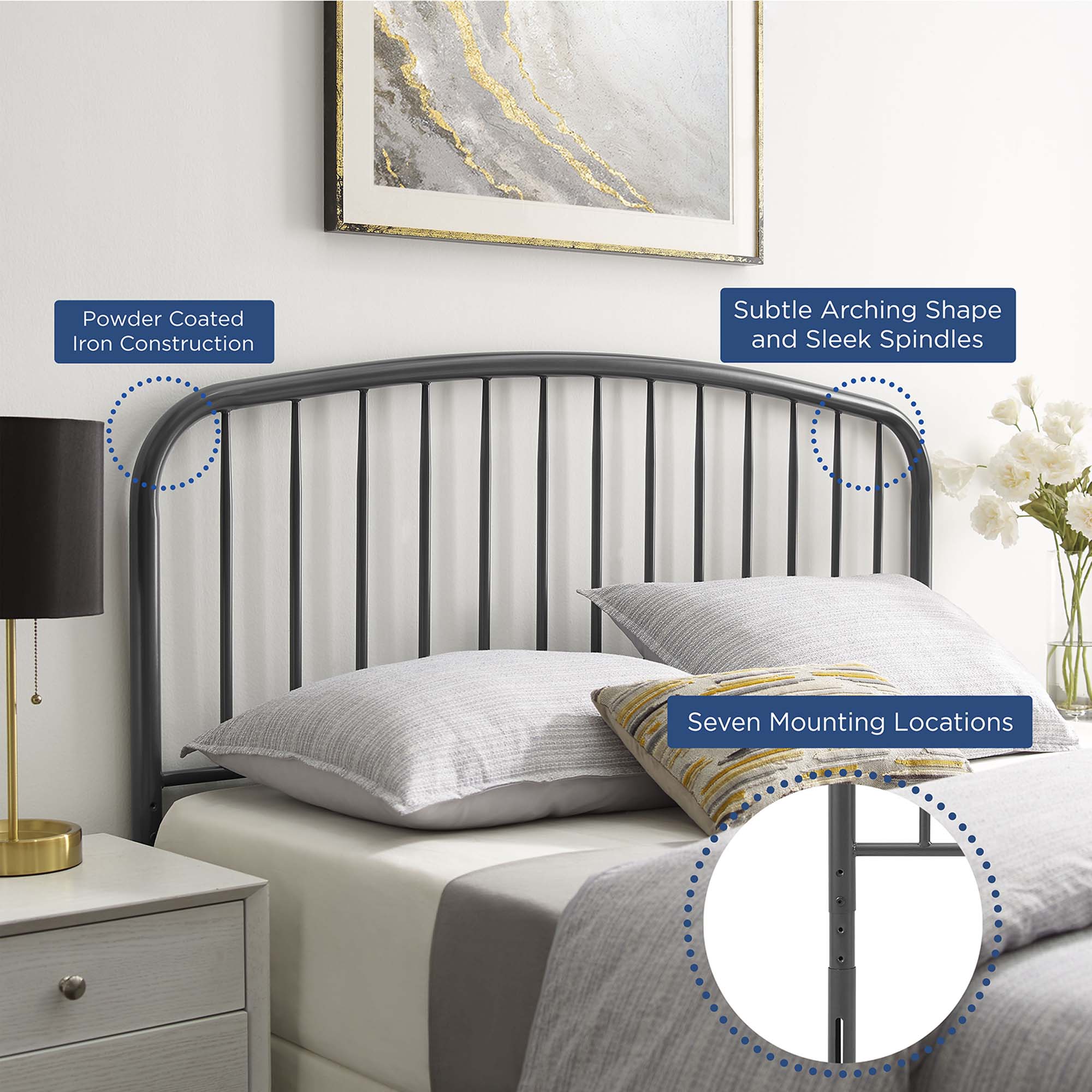 Modway MOD-6149-GRY Upholstered-Headboards - View #6