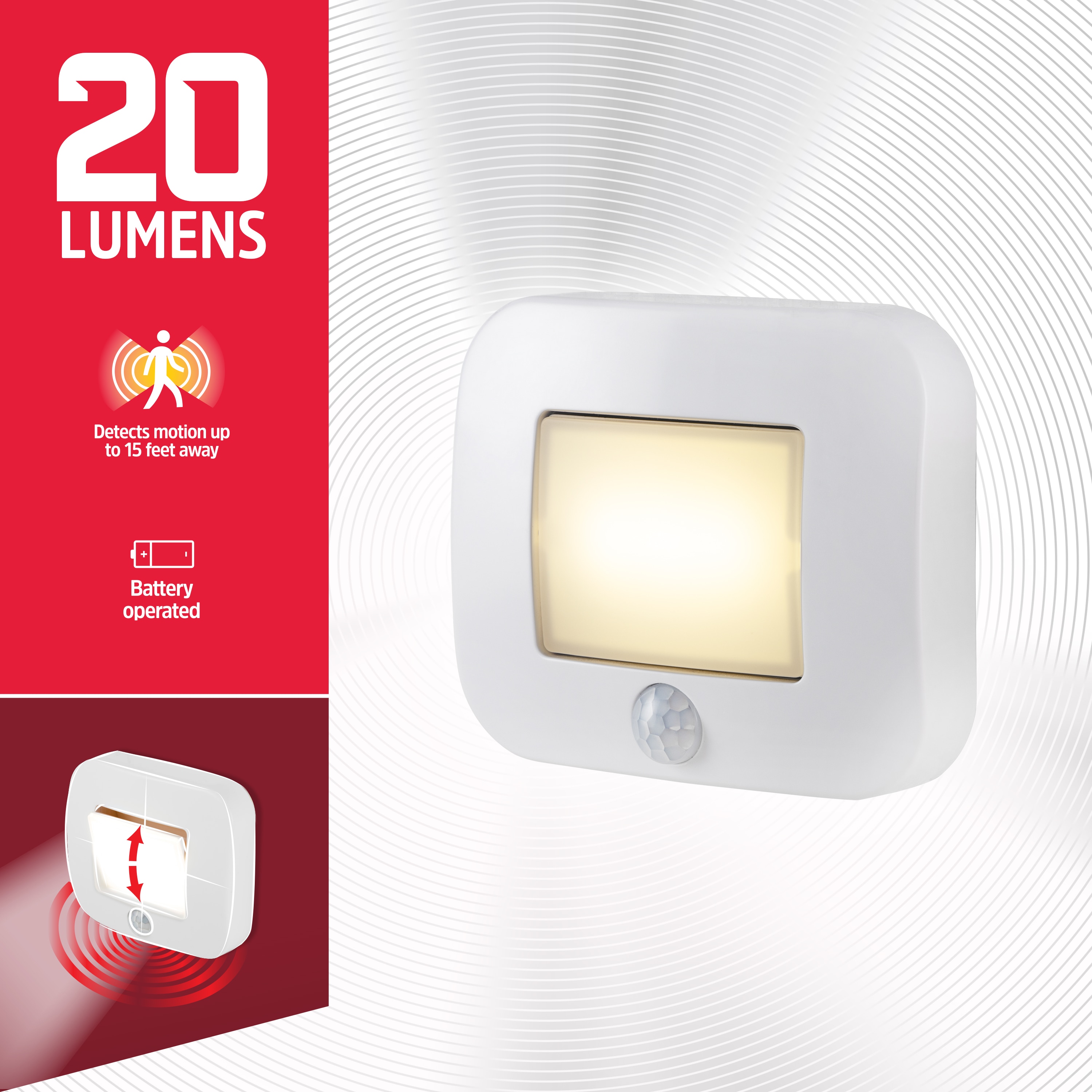 Utilitech White LED Motion Sensor Auto On/Off Night Light in the