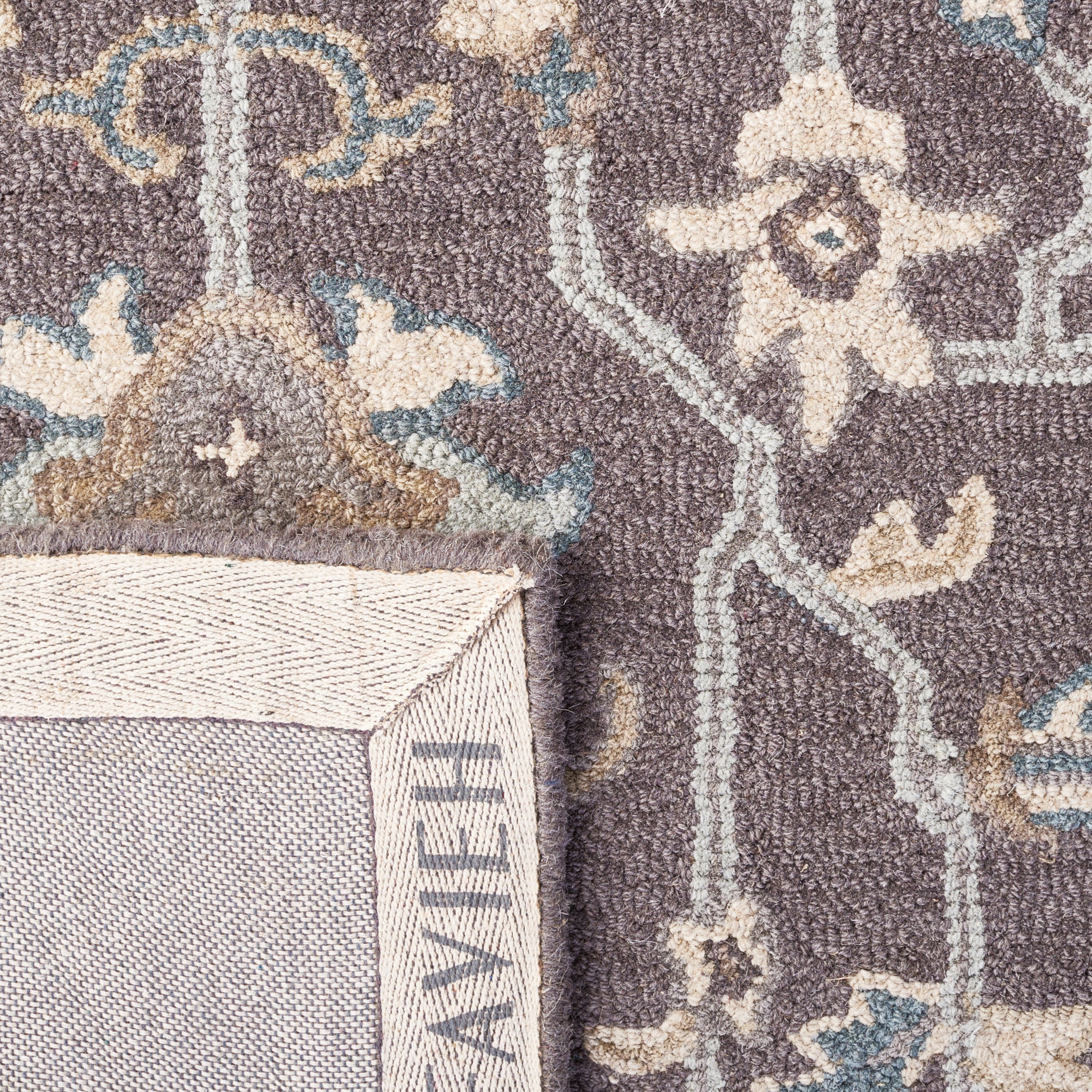 Gray Floral Hand-Tufted Wool 8' x 10' Area Rug