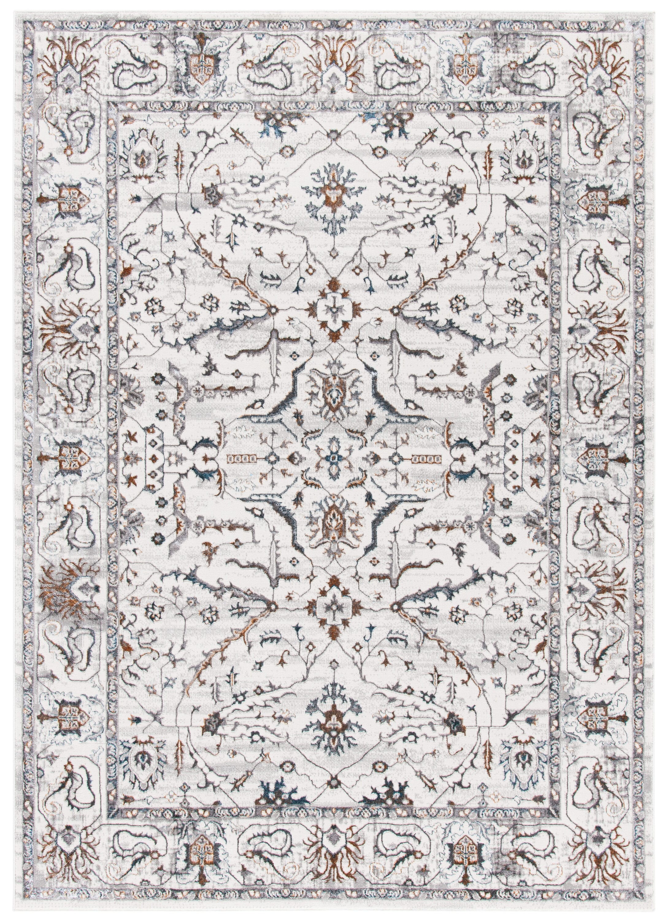 Reversible Abstract Gray Synthetic 9' x 12' Area Rug