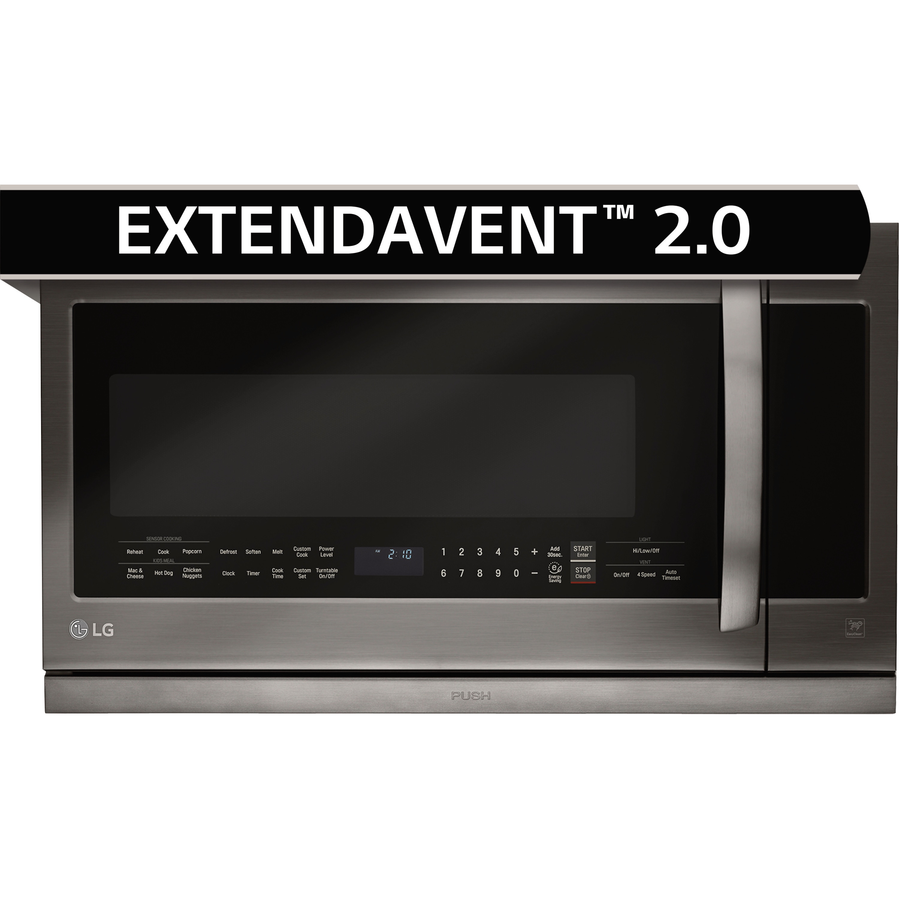 LG Extendavent 2.2-cu ft 1000-Watt Over-the-Range Microwave with Sensor  Cooking (Black Stainless Steel) in the Over-the-Range Microwaves department  at