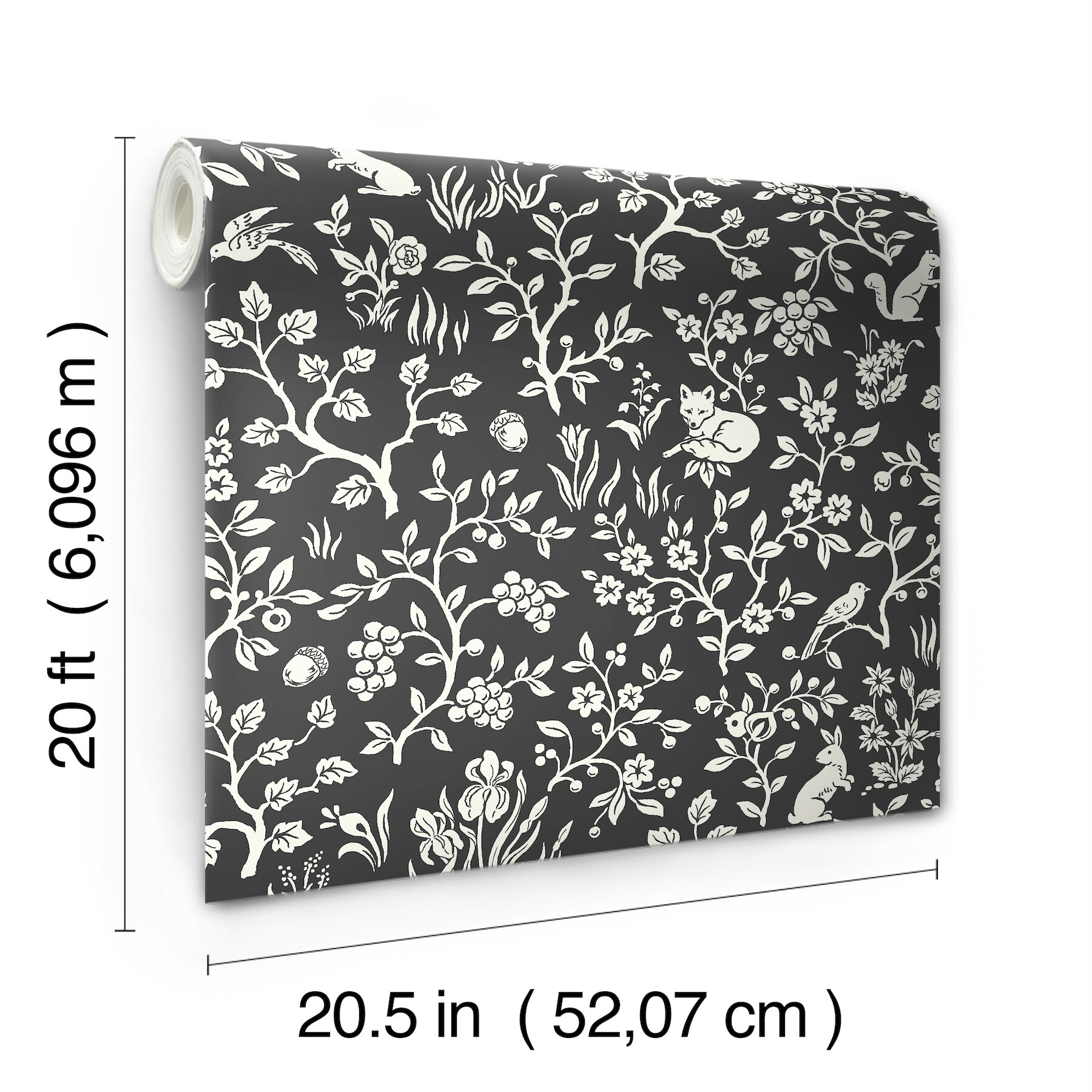 York Wallcoverings PSW1164RL 34.2-Sq. Feet Black Non-woven Animals Self-adhesive Peel and Stick Wallpaper