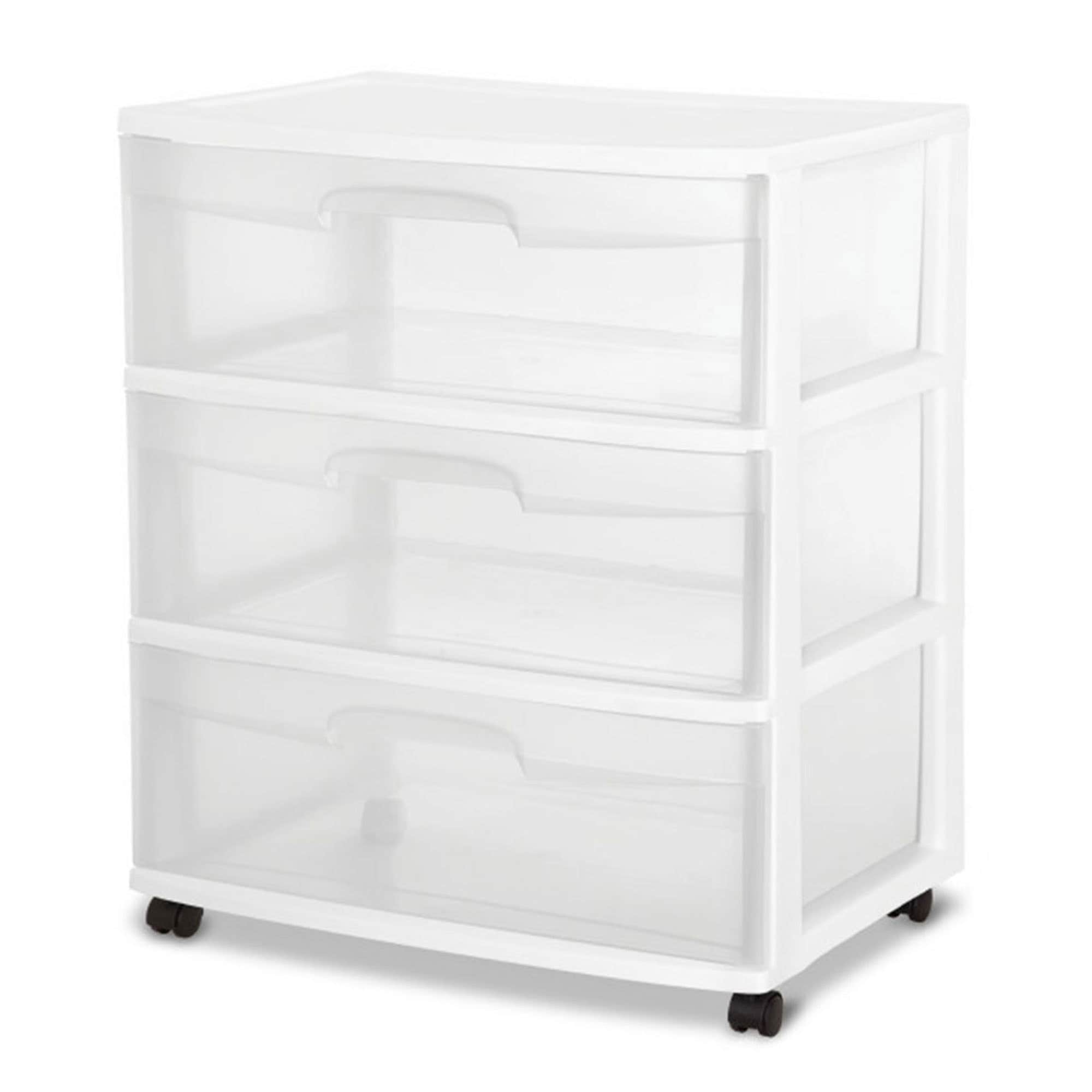 Sterilite 3 -Pack 3 -Drawers White Stackable Plastic Storage Storage drawer 11-in H x 7.3-in W x 8.5-in D #113884