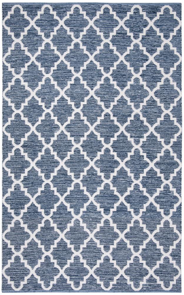 Safavieh MTK611C-8 Montauk Buckroe 8 x 10 (ft) Cotton Navy/Ivory Rectangular Indoor Trellis Coastal Area rug
