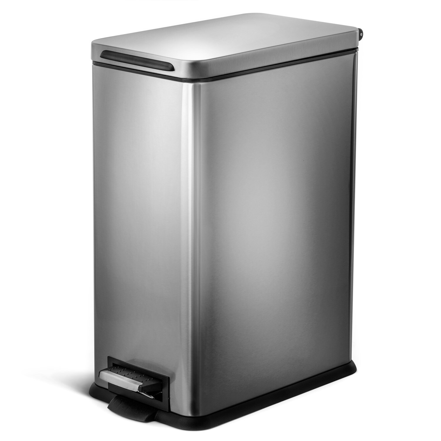 Home Zone Living VA41837A 8 Gallon Silver Steel Indoor Kitchen Step Trash Can