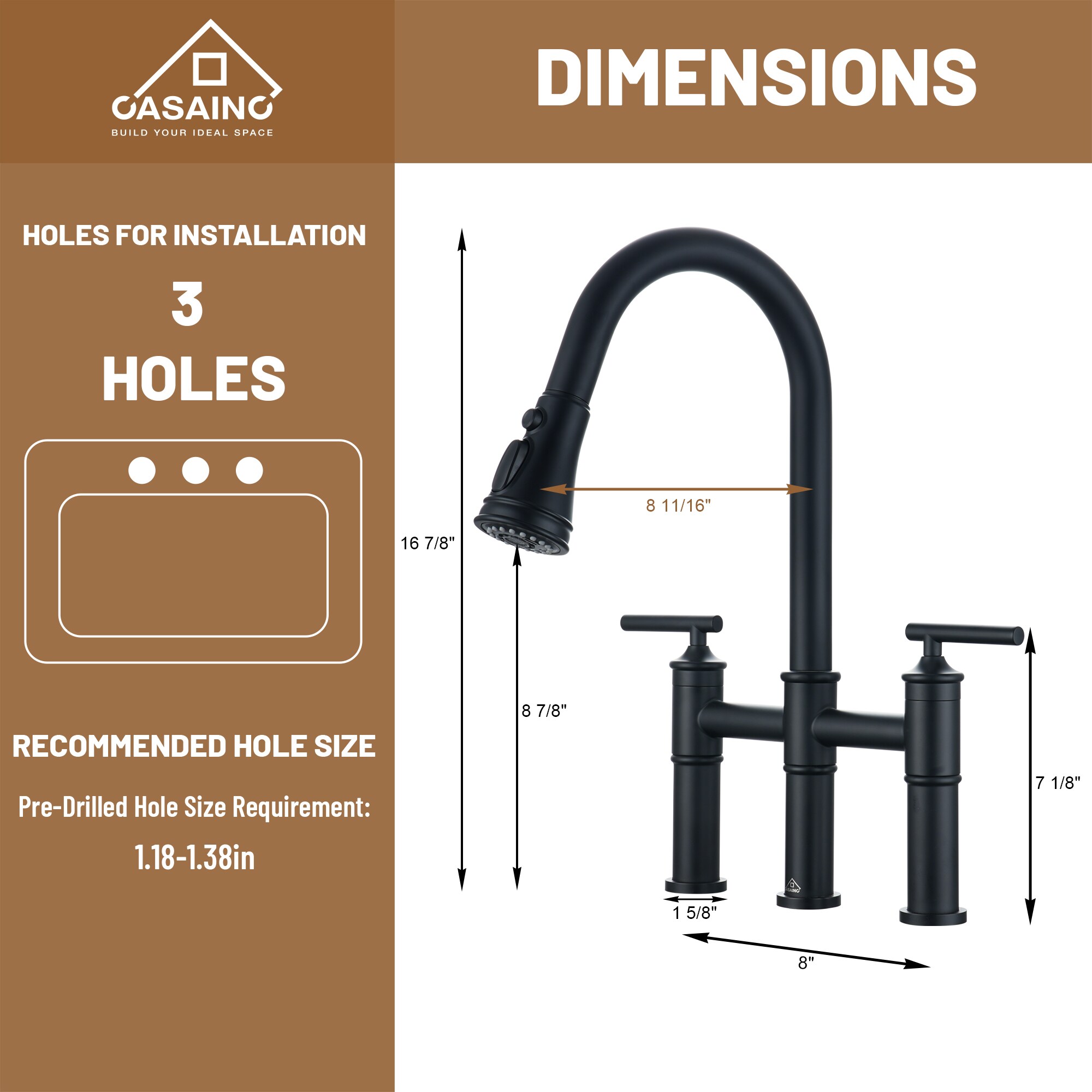 CASAINC MS-ID-D3571-ORB Kitchen-Faucets - View #10