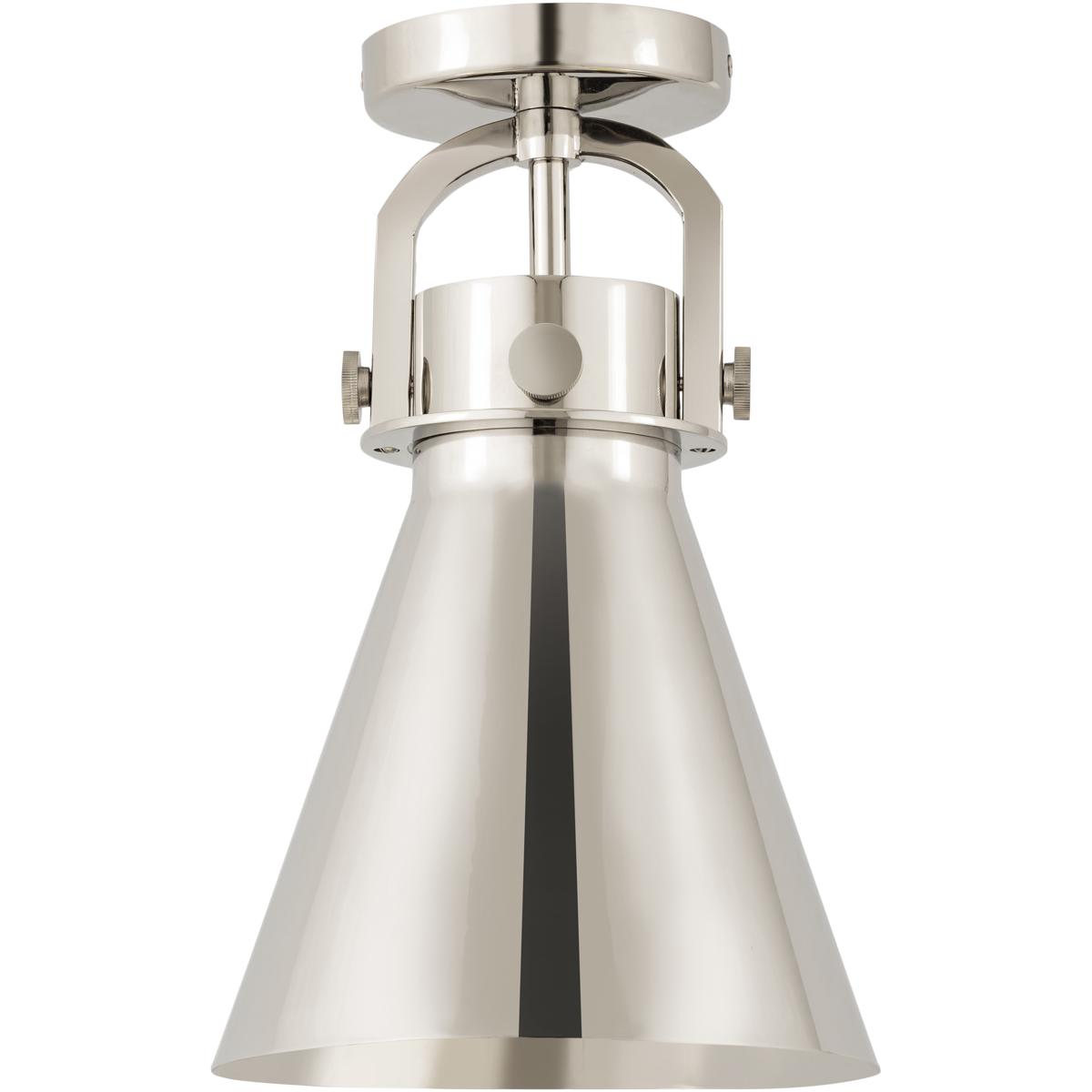 Innovations Lighting - 410-1F-PN-M411-8PN Newton Cone Flush Mount Polished Nickel
