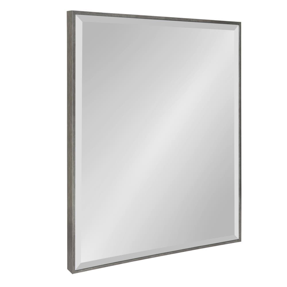 Kate and Laurel 213033 Rhodes 22.75-Inches W x 28.75-Inches H Rectangle Dark Silver Beveled Wall Mirror