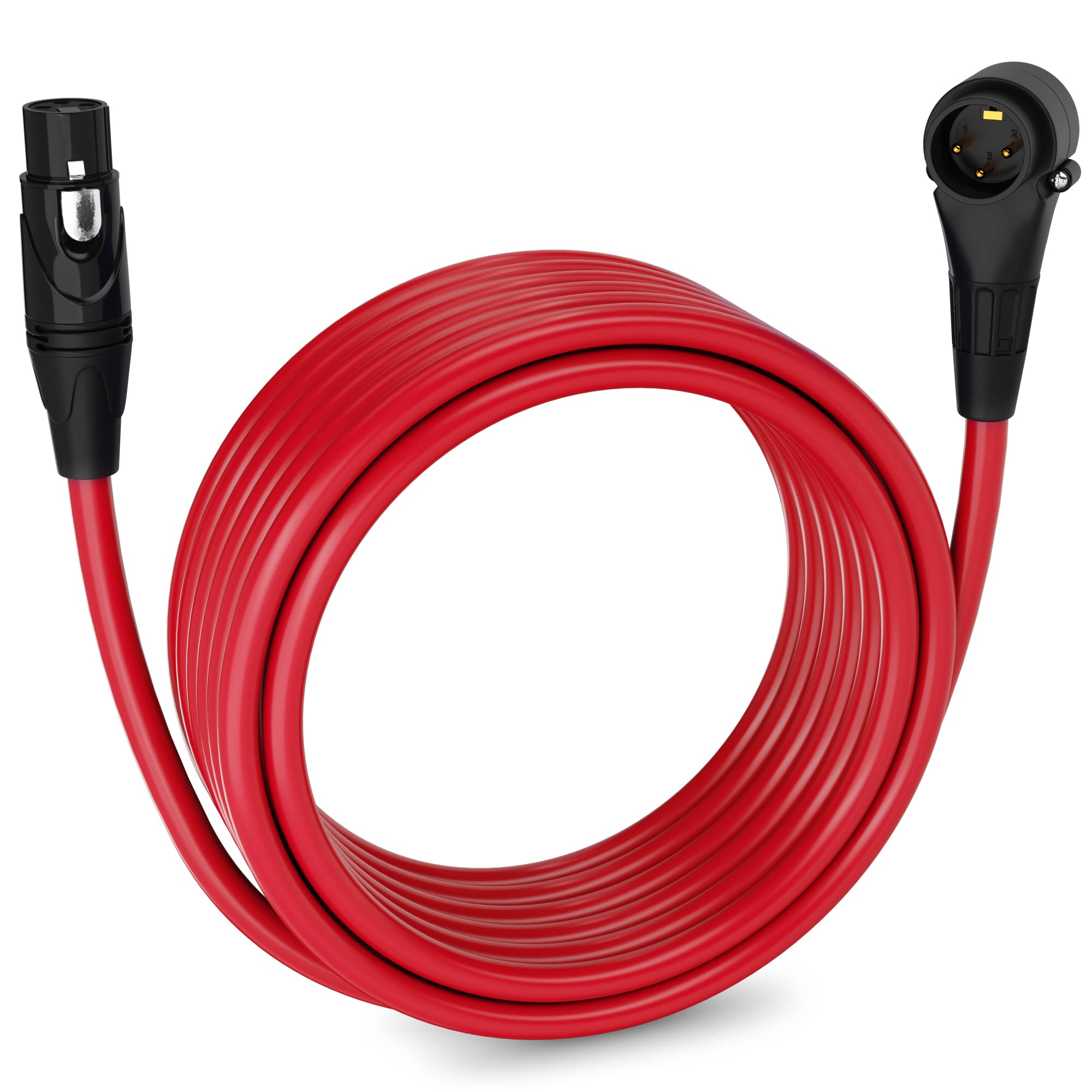 LyxPro 25 ft Right Angle XLR Cable - Male to Female - 3 Pin Microphone Cable #LYXLCS12RM25R