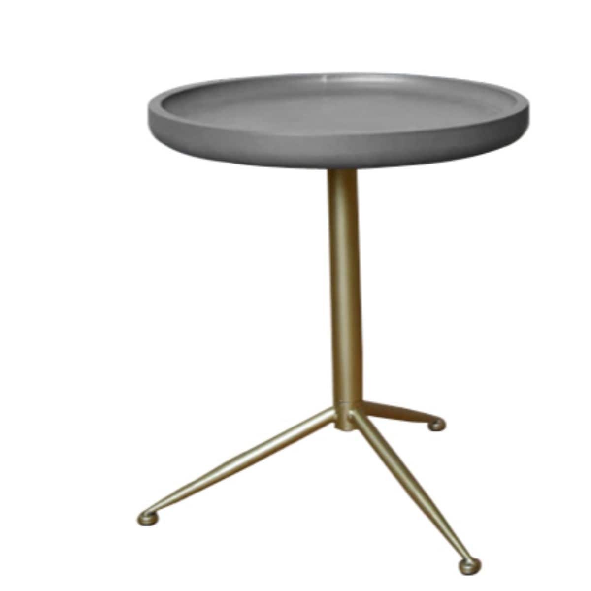 HomeRoots 370368 Mariana 19-Inches W x 22-Inches H Gray Wood Round Modern End Table