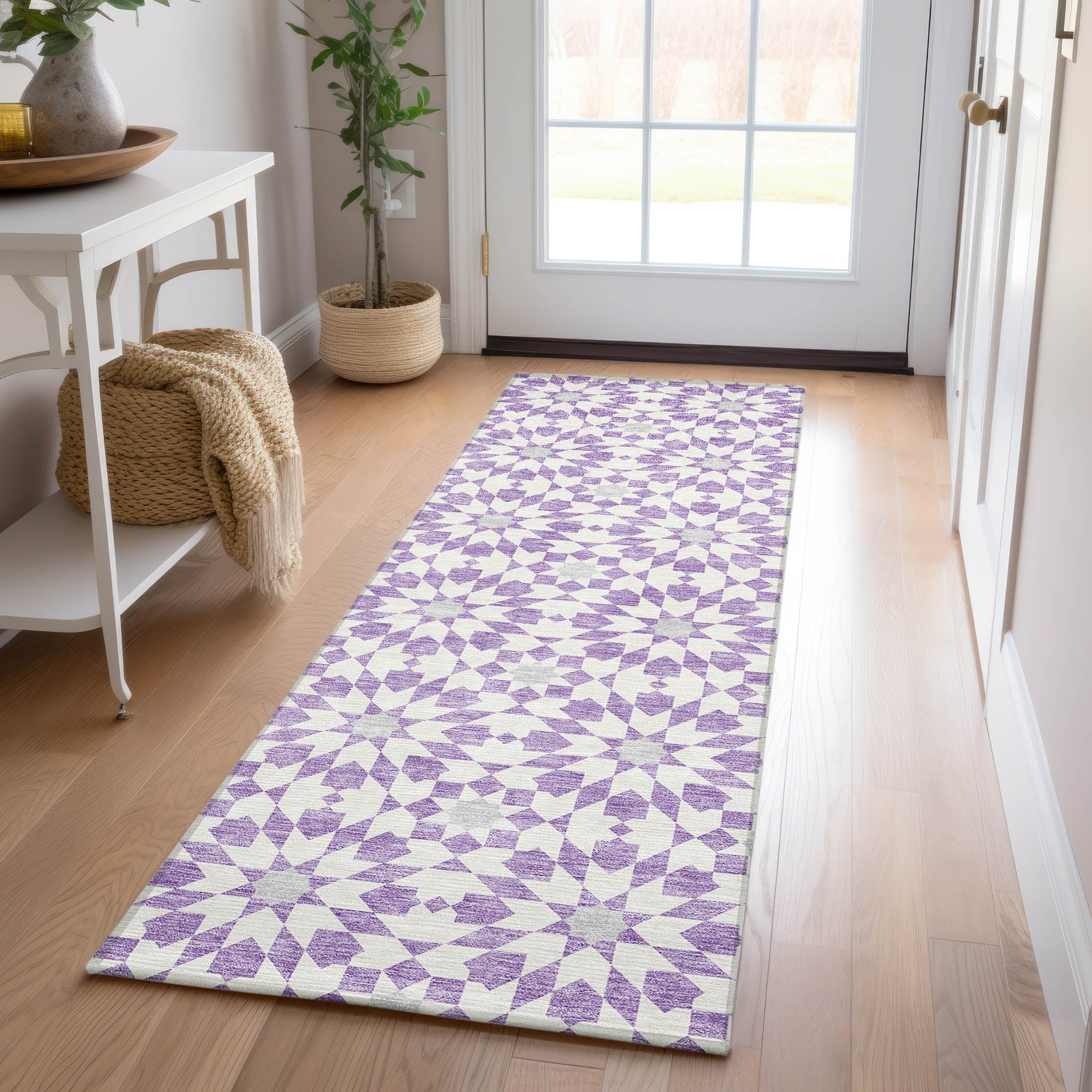 Addison Rugs ACN734LV2X8 Chantille ACN734LV 2 x 7 (ft) Polyester Lavender Rectangular Indoor/Outdoor Geometric Machine washable Area rug