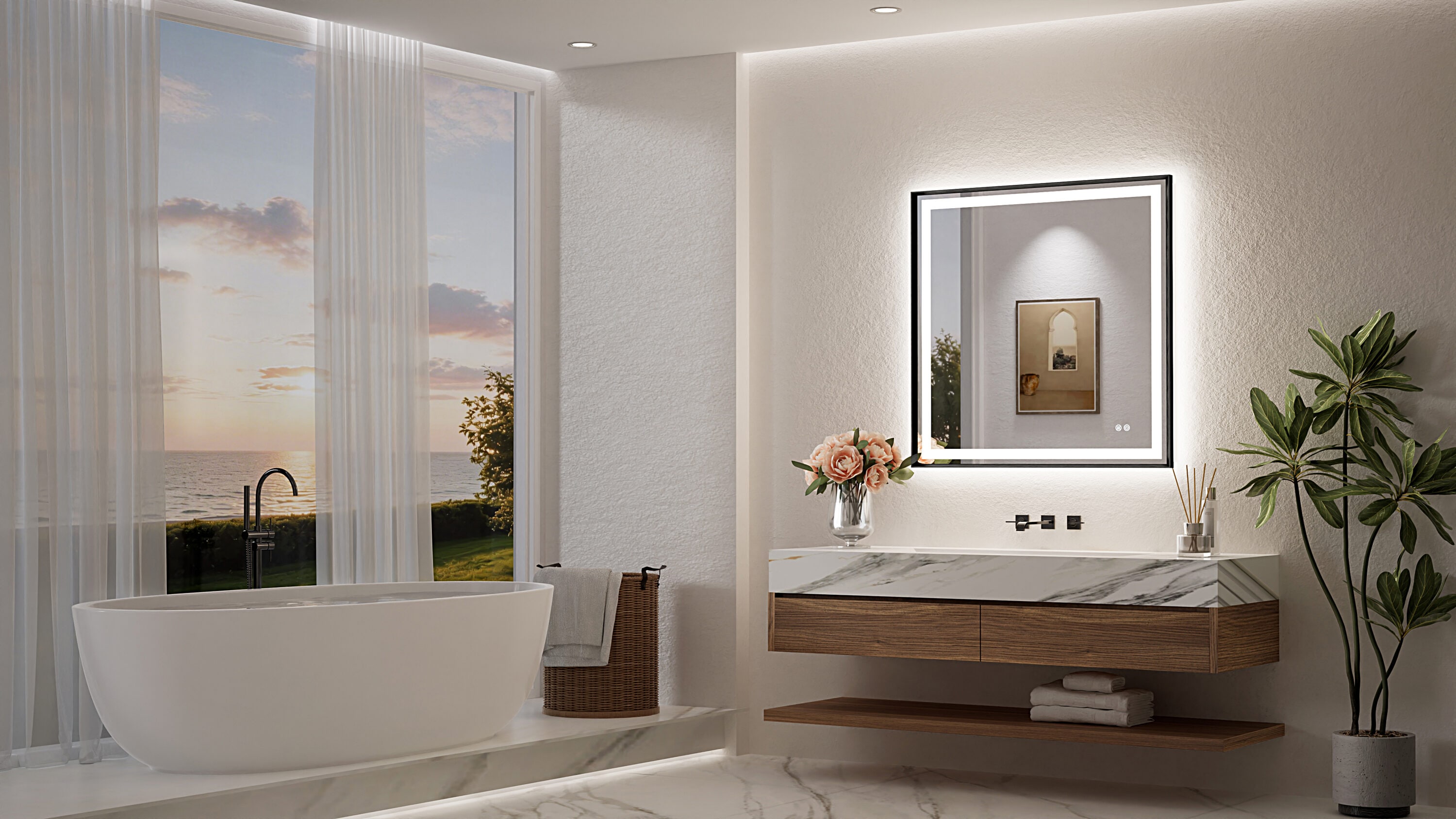 TETOTE LSC-TE-3636BK-B66 Framed-Bath-Mirrors - View #2