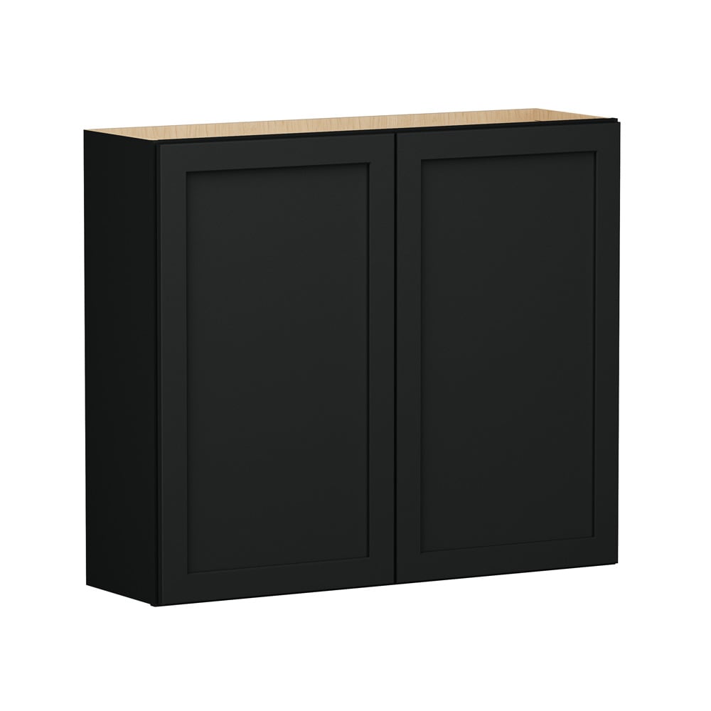 Shenandoah Breckenridge FOL 42-in W x 36-in H x 12-in D Black Painted Wall Fully Assembled Cabinet Recessed Panel Shaker
