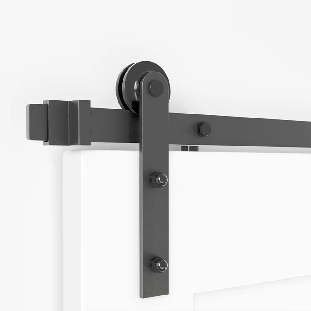 WINSOON 4 in. Black Steel Hook And Eye for Sliding Barn Door