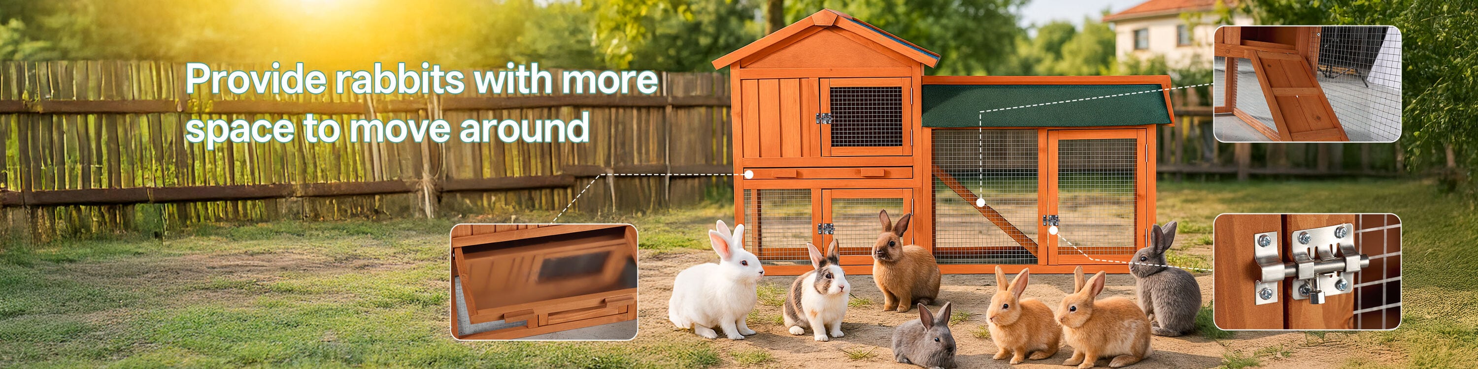 Clihome CL-GA3014 Chicken-Coops-Rabbit-Hutches - View #4