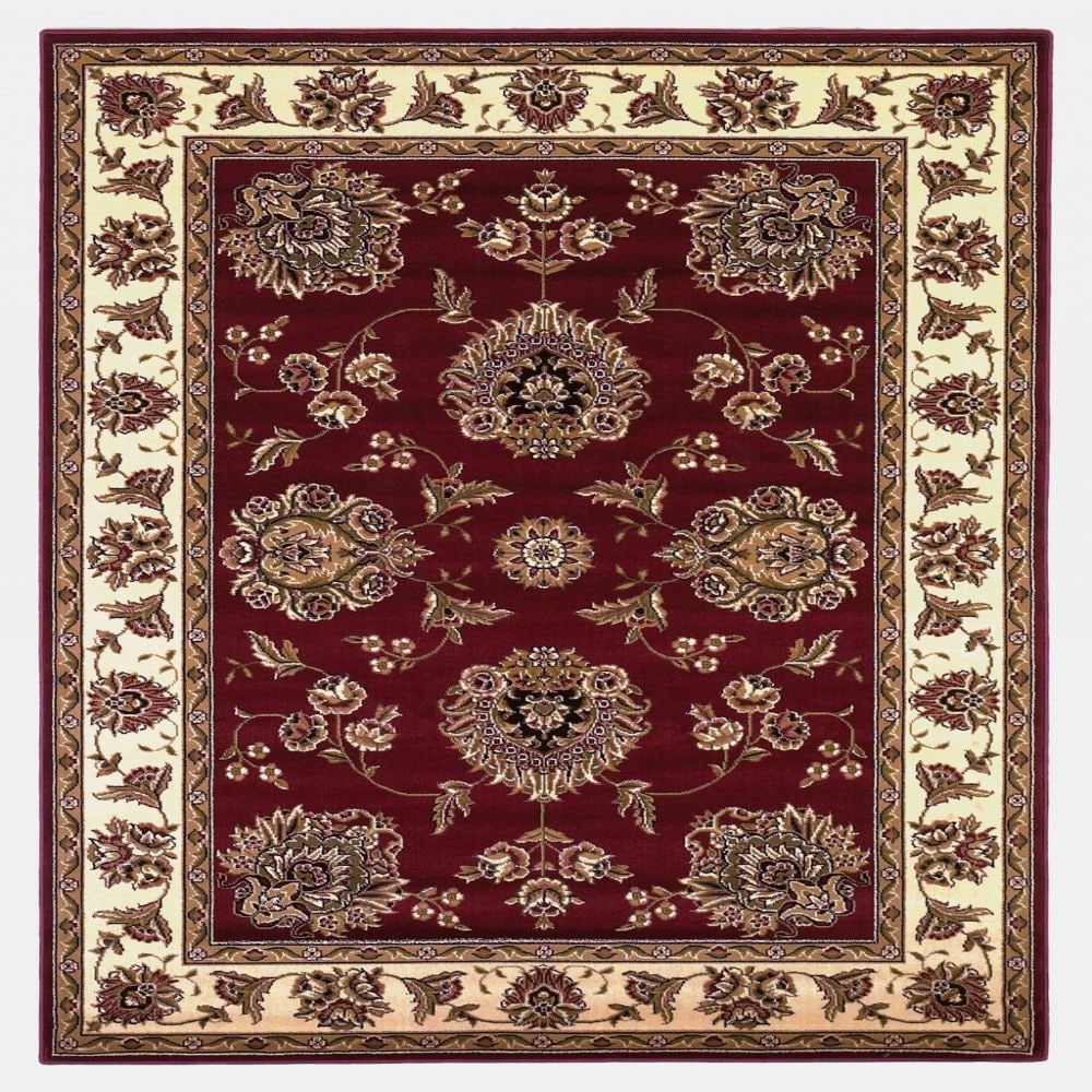 HomeRoots 353570 Bernadette 3 x 4 Rag Red Ivory Indoor Border Area Rug