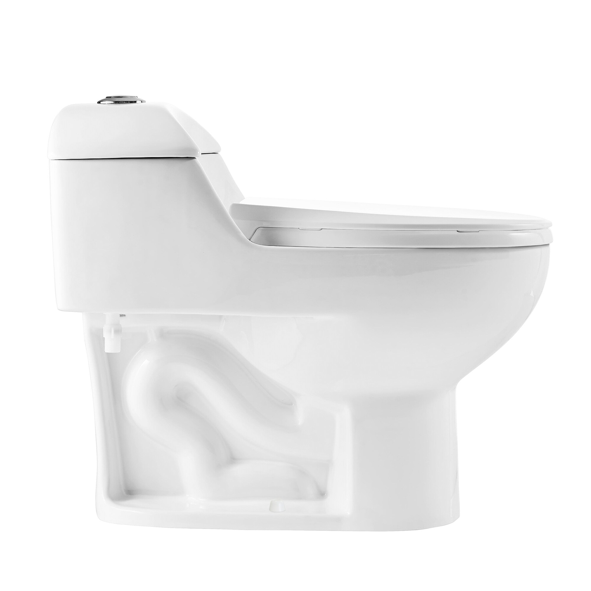 Aoibox 1-Piece 1.1/1.6 GPF Elongated Dual Flush Water saving Toilet in.  White, Seat Included SNMX410 - The Home Depot