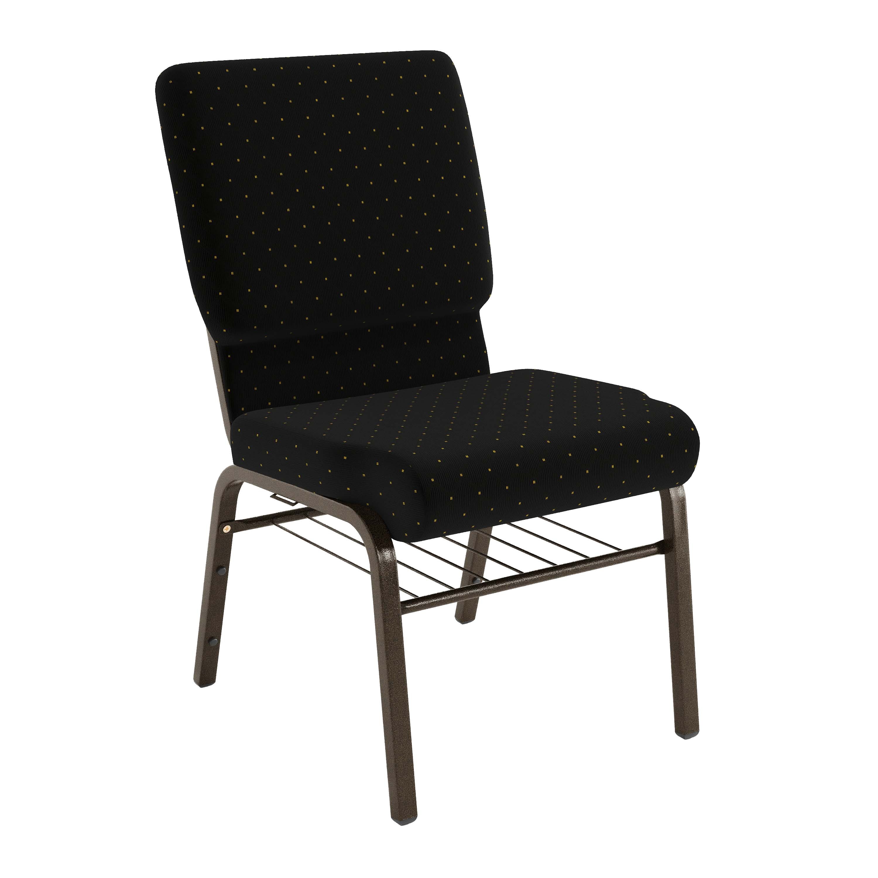Flash Furniture - 19-in W Modern Black Dot Patterned Fabric/Gold Vein Frame Accent Chair