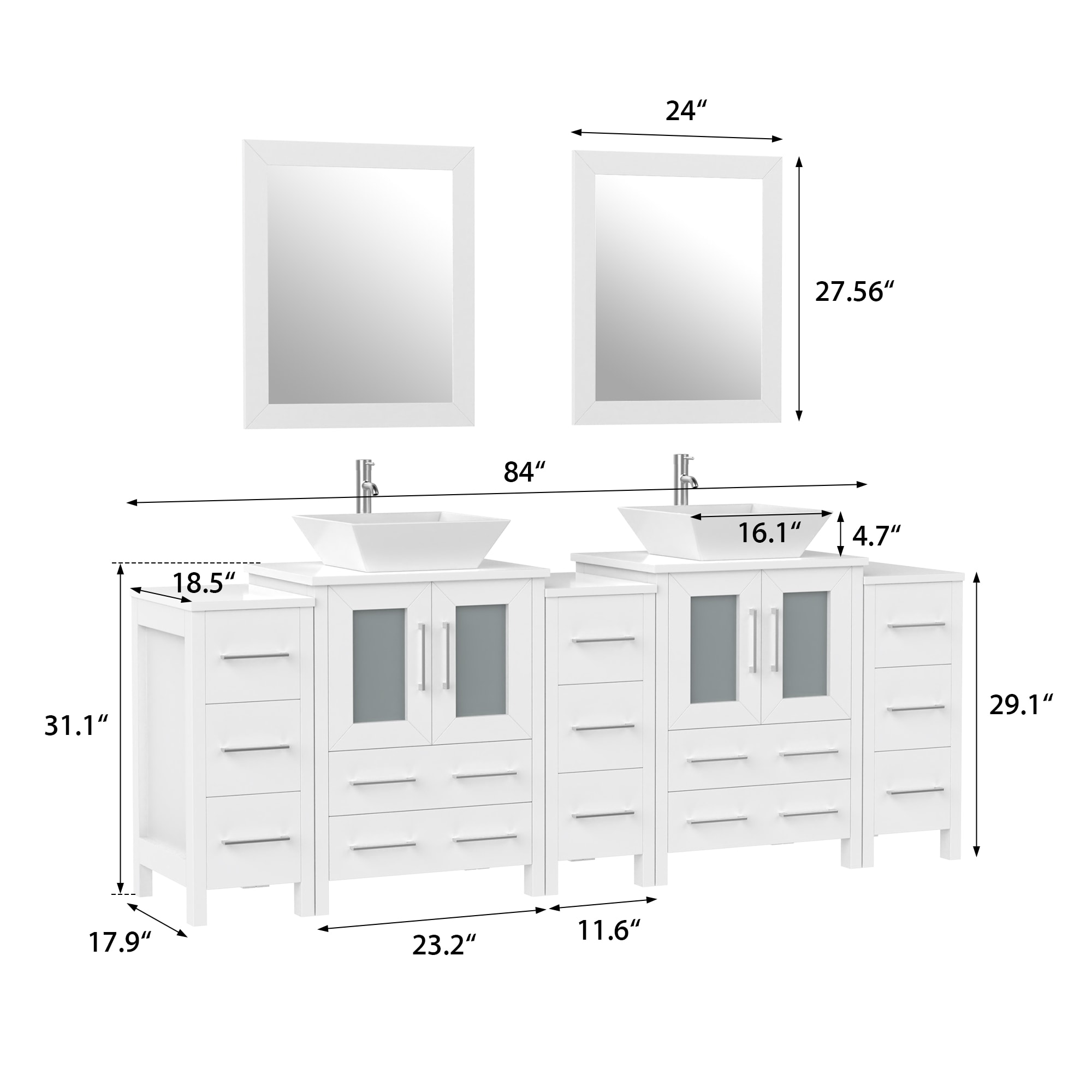Vanity Art VA3124-84W Bath-Vanity-Combo - View #12