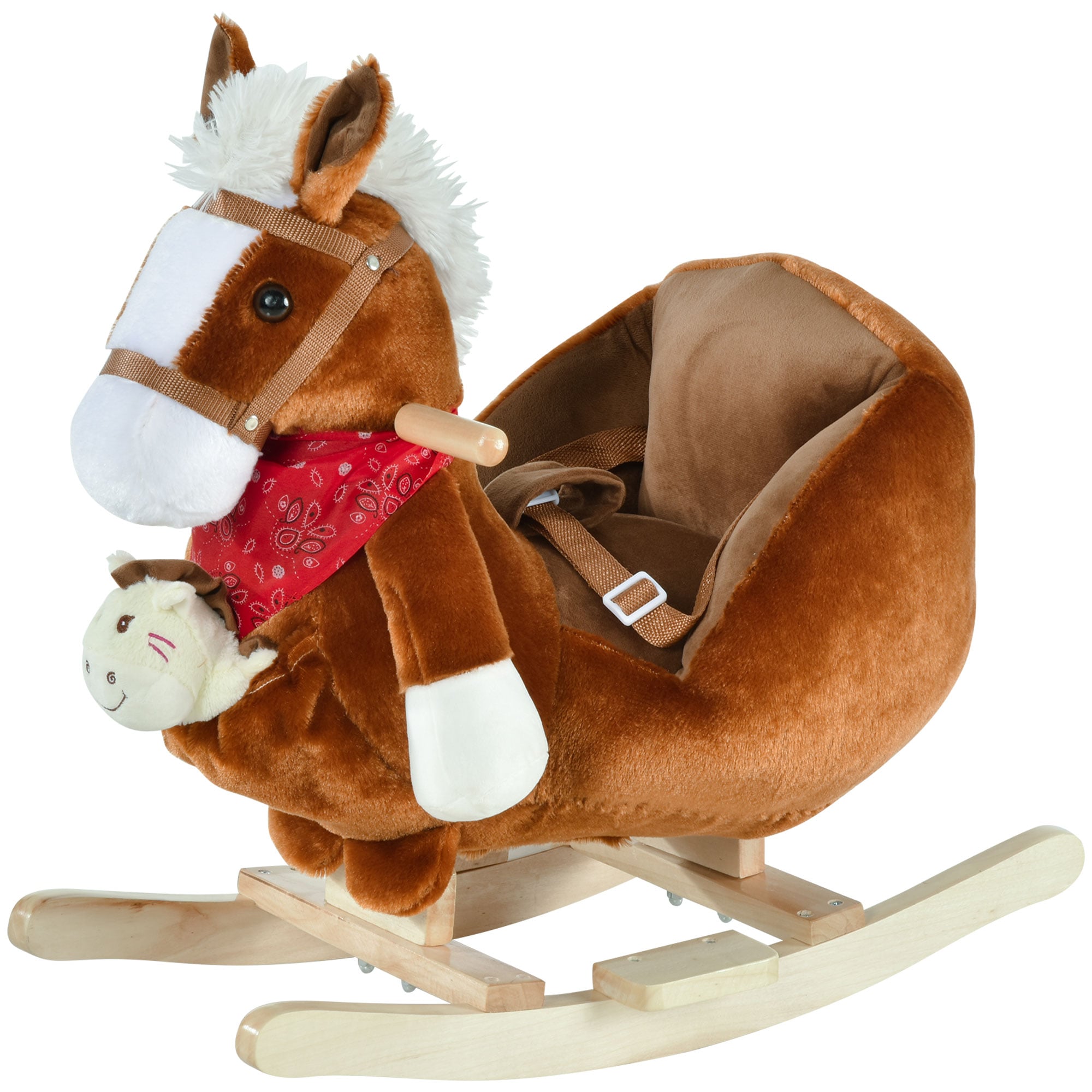 Soft Rocking Horse with Soothing Sounds, Plush Fabric, and Reinforced Steel Frame, 1.5+ Years
