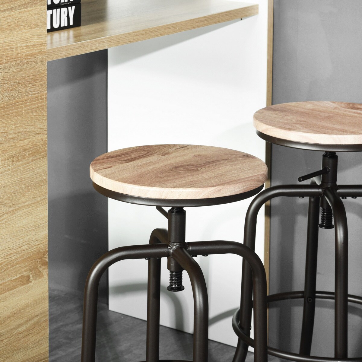 CASAINC ANACLETUS OAK LMKZ stools - View #2