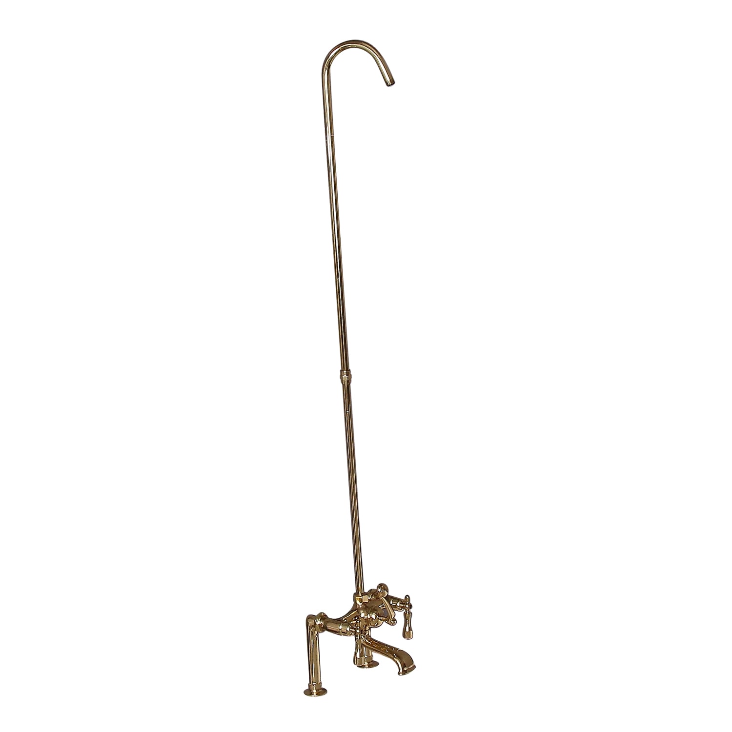 Barclay 4046-ML2-PB Polished brass 3-handle Deck-mount Roman Low-arc Bathtub Faucet ( Valve Included )