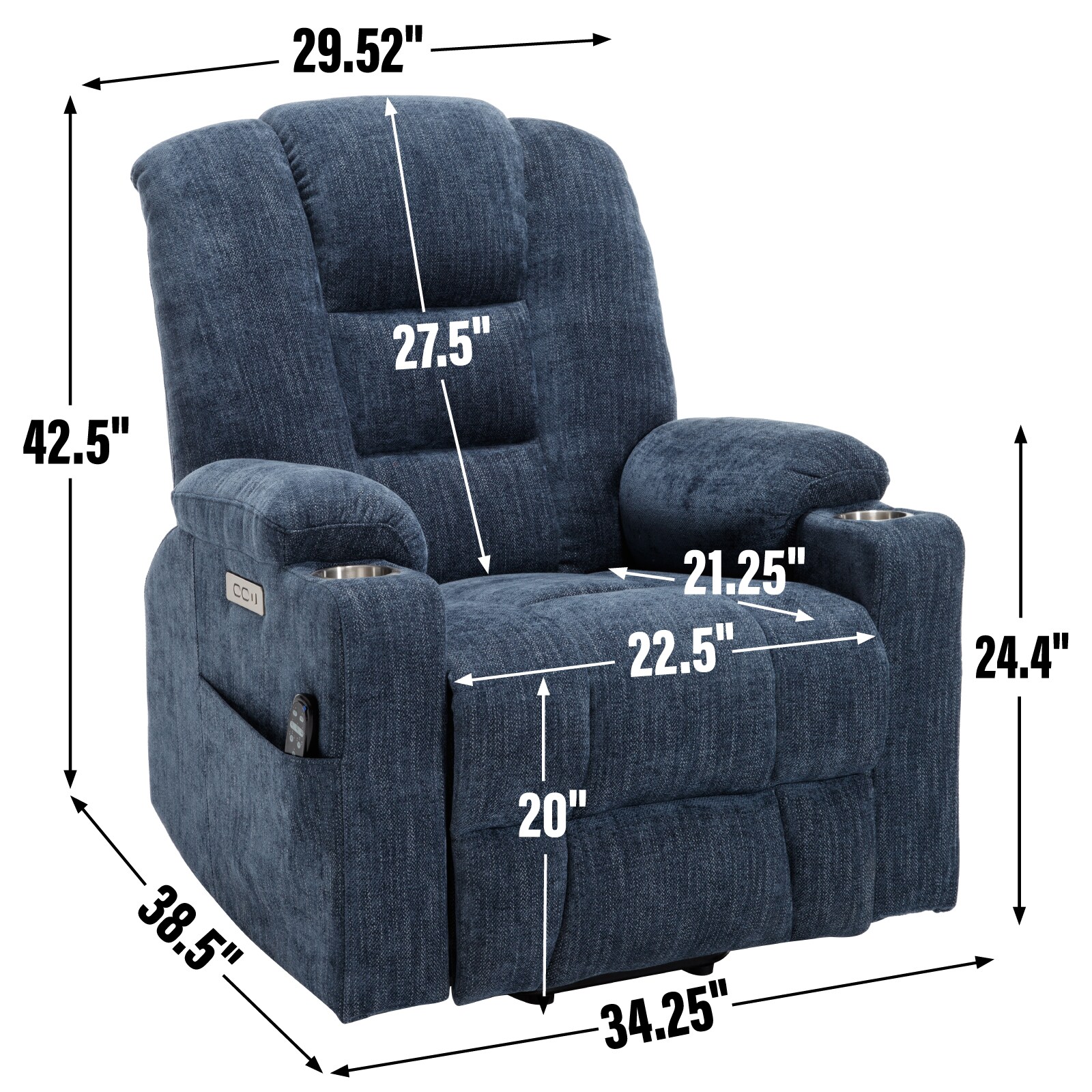 Mondawe WFMD-L001C-51-BLUE recliners - View #9