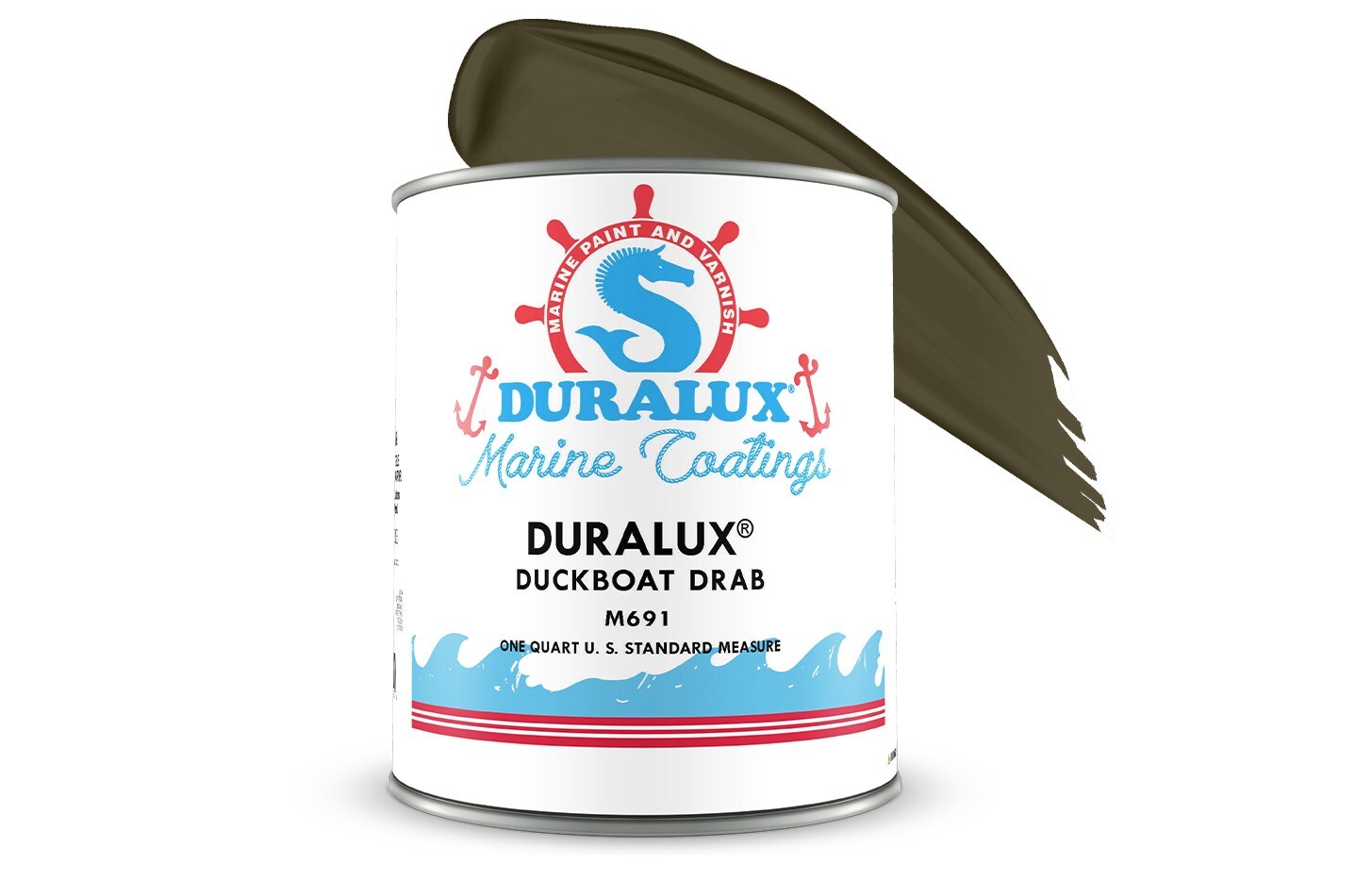 Duralux Flat Duckboat Drab Enamel Oil-based Marine Paint (1-quart) in ...