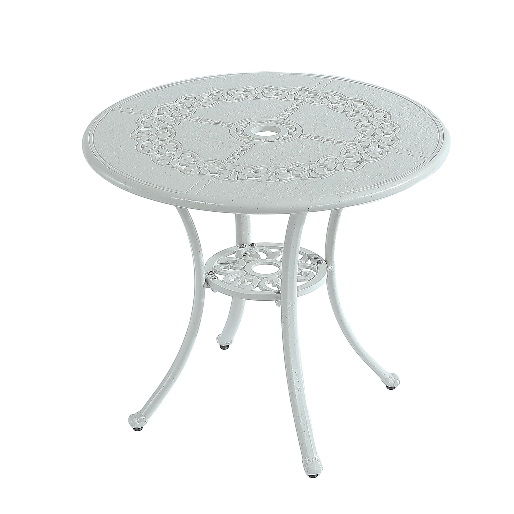 Mondawe JO-ML1880 Round Outdoor Bistro Table 25.2-in W x 25.2-in L with Umbrella Hole