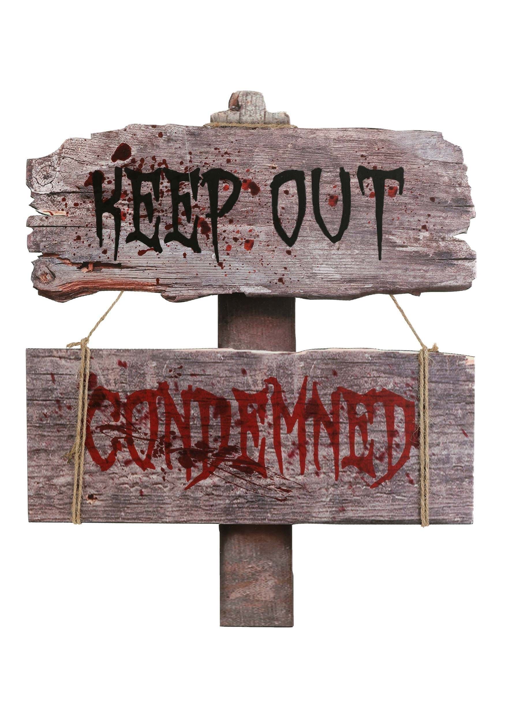 HalloweenCostumes.com FUN5731-ST FUN Costumes 28-Inch Condemned Sign Prop Decoration Halloween Signs Standard