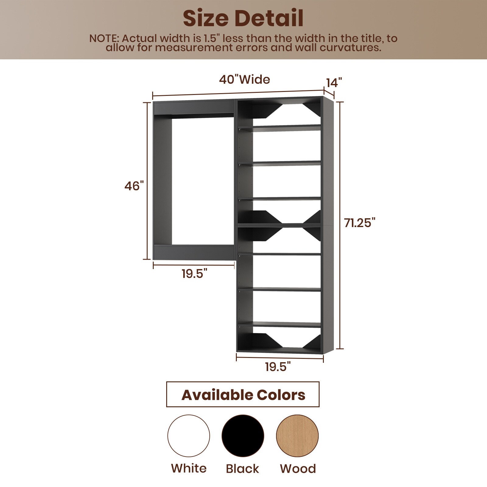 LOVMOR LO-MODEL7-11-ZJL Wood-Closet-Shelves - View #7