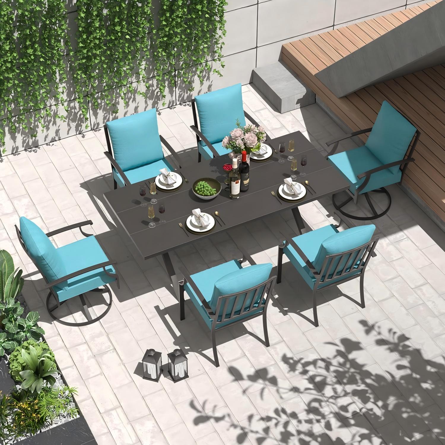 ALAULM LS-6DSR-BLUE Patio-Dining-Sets - View #2