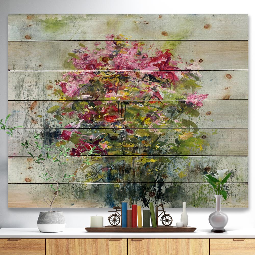 Designart 36-in H x 46-in W Floral Wood Print in the Wall Art ...