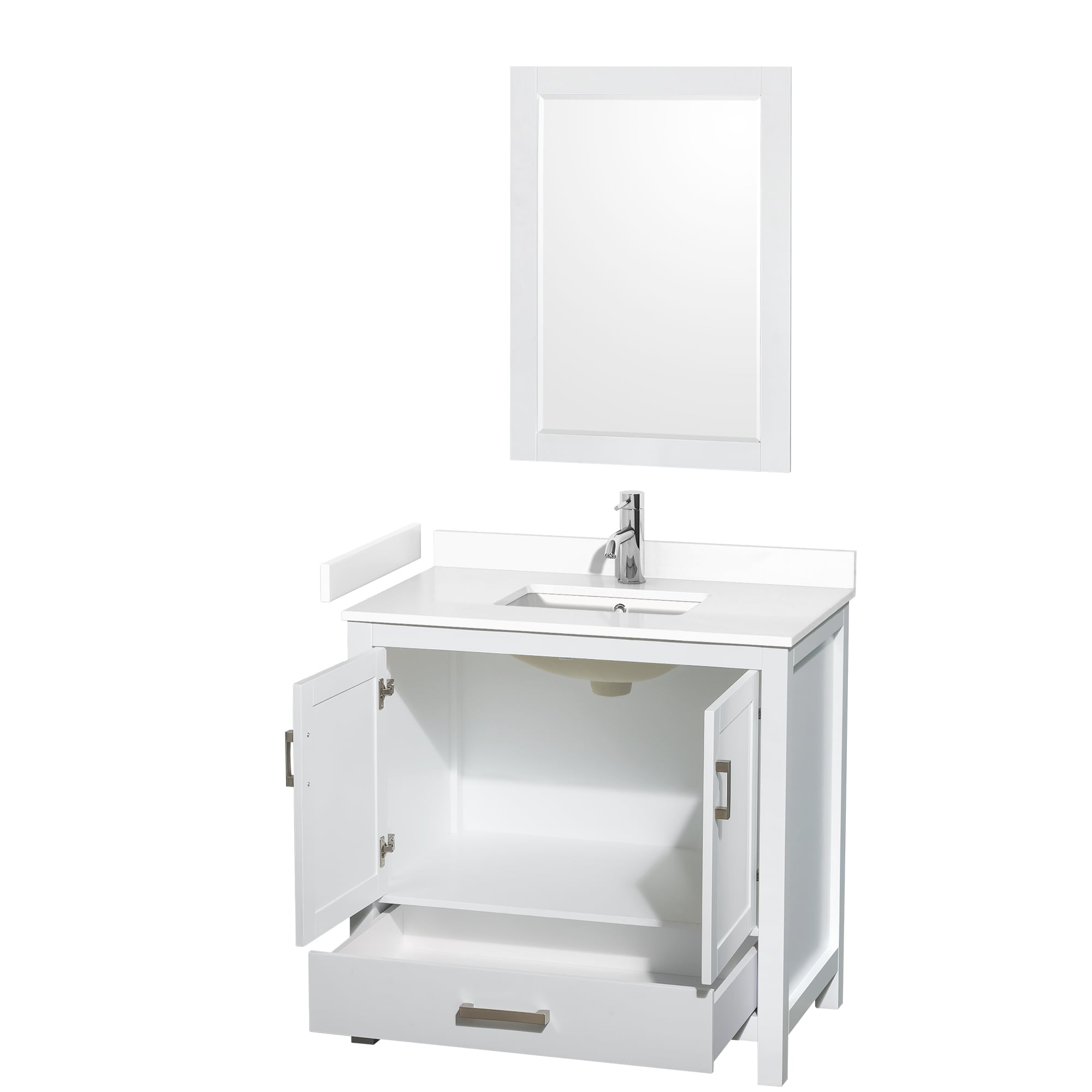 Wyndham Collection WCS141436SWHWCUNSM24 Bath-Vanity-Combo - View #2