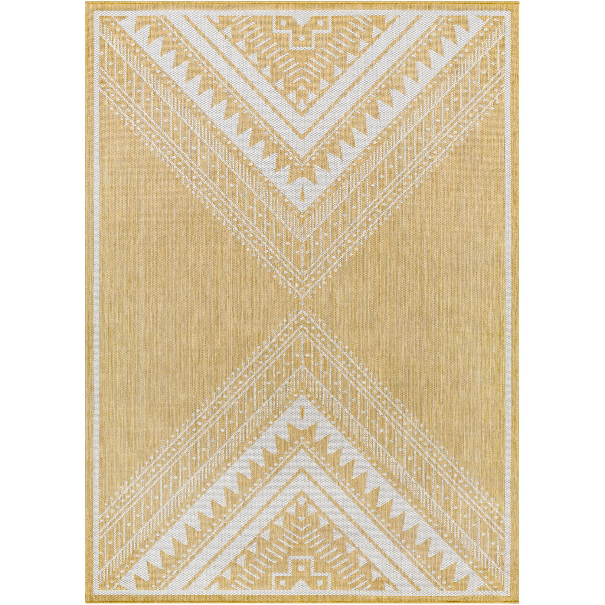 Linon Indoor Outdoor Washable Ezili Polyester Area 7'x9' Rug in Ivory and  Brown, 1 - Kroger