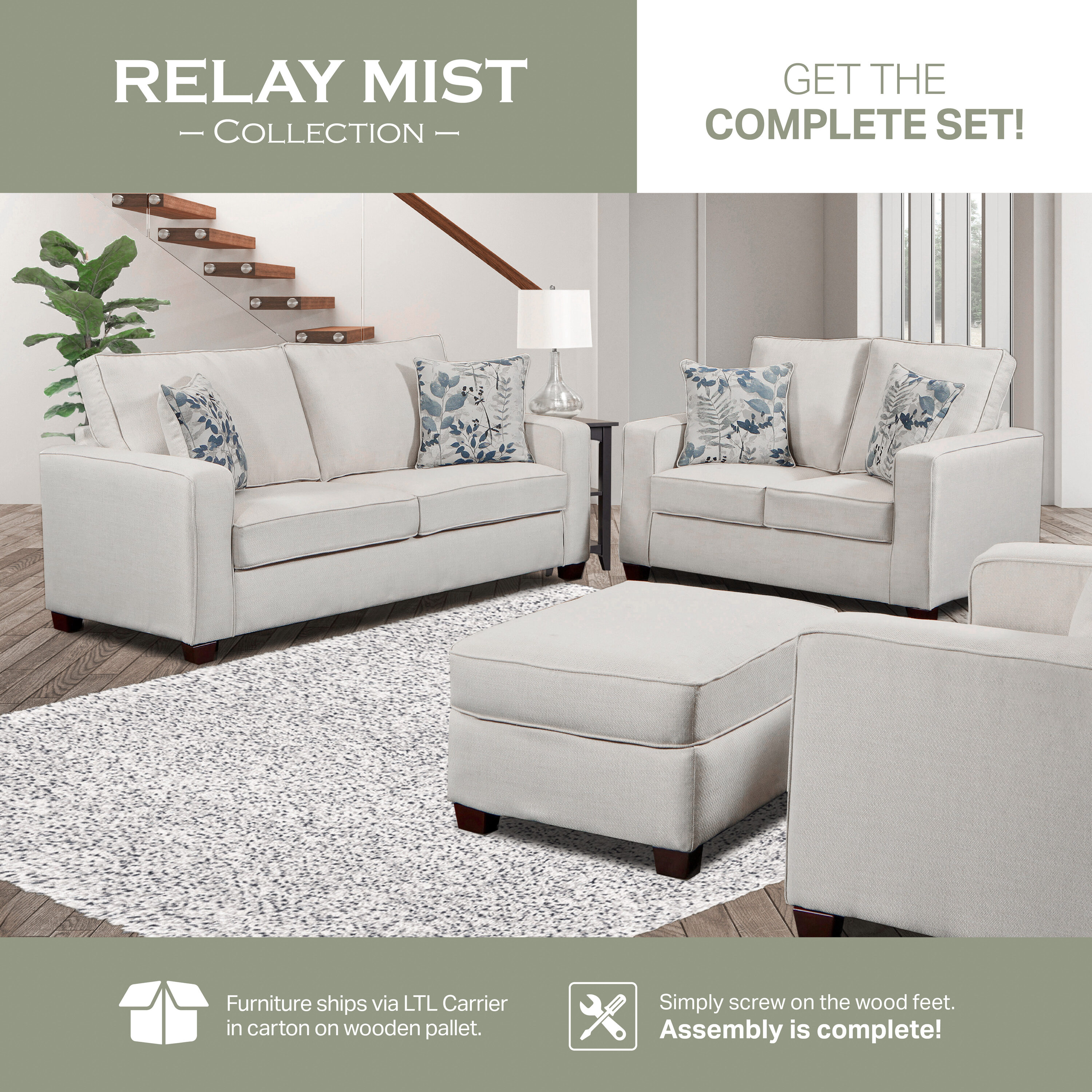 Mist White Microfiber Upholstered Chair with Wood Frame