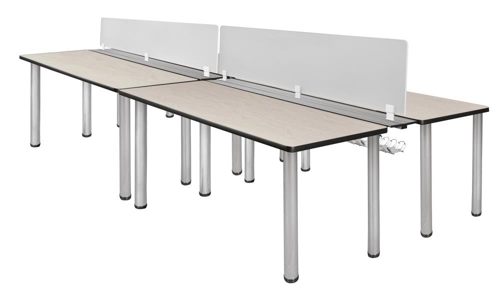 Regency MBSPD13224PLBPCM Kee Desking 58-in White Modern/Contemporary 2-person Desk