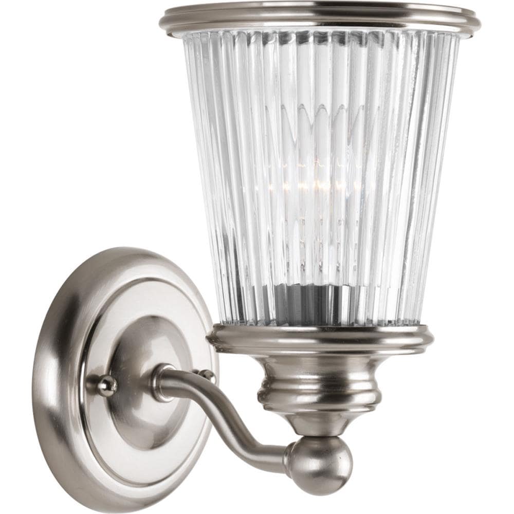 Progress Lighting P2169-09 Radiance 1-Light Brushed Nickel Transitional Vanity Light
