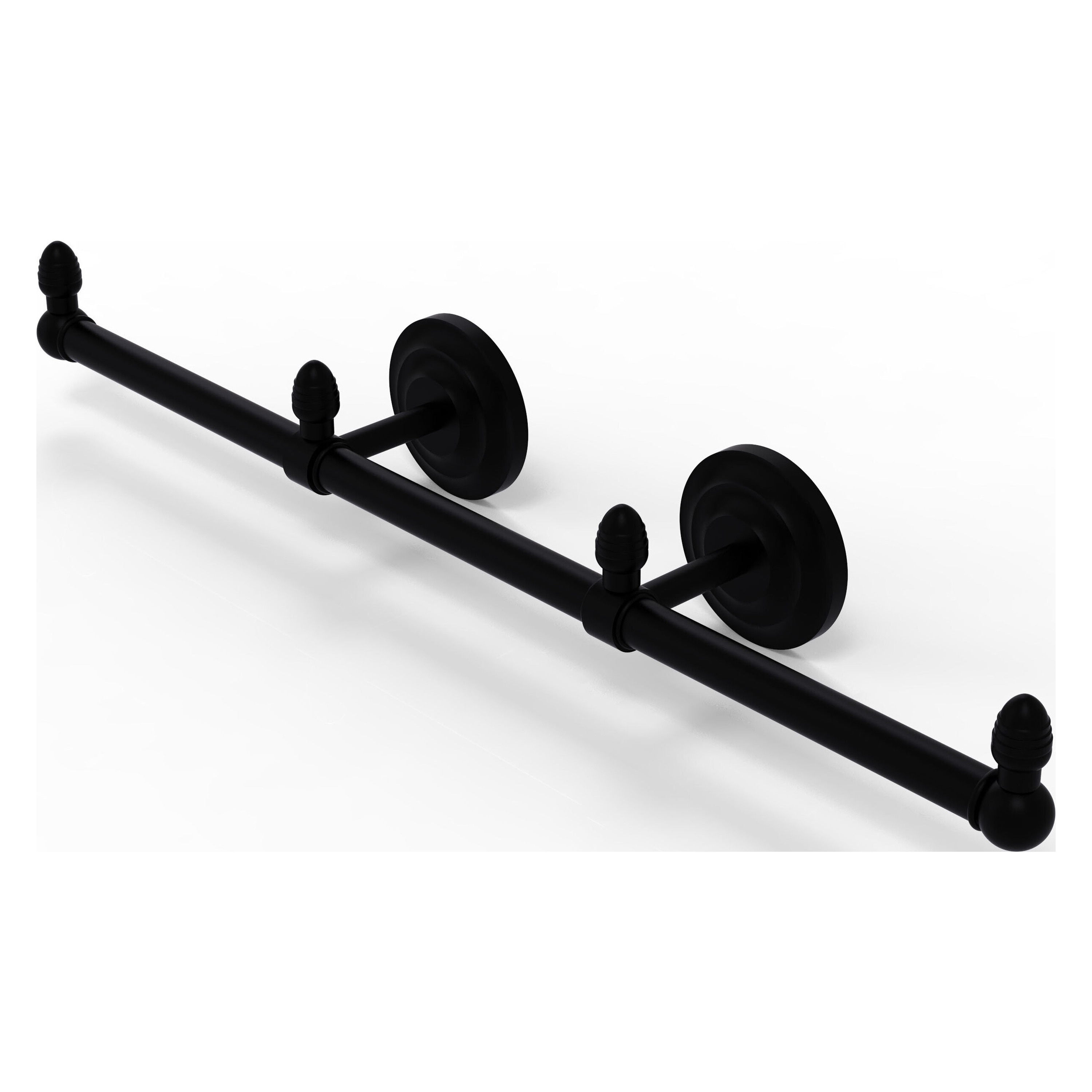Allied Brass BPQN-HTB-3-BKM Que New 22-in double Matte Black Wall mount Double Towel Bar