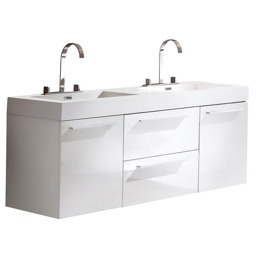 Fresca Onto 54 In White Double Sink, 54 Double Sink Vanity