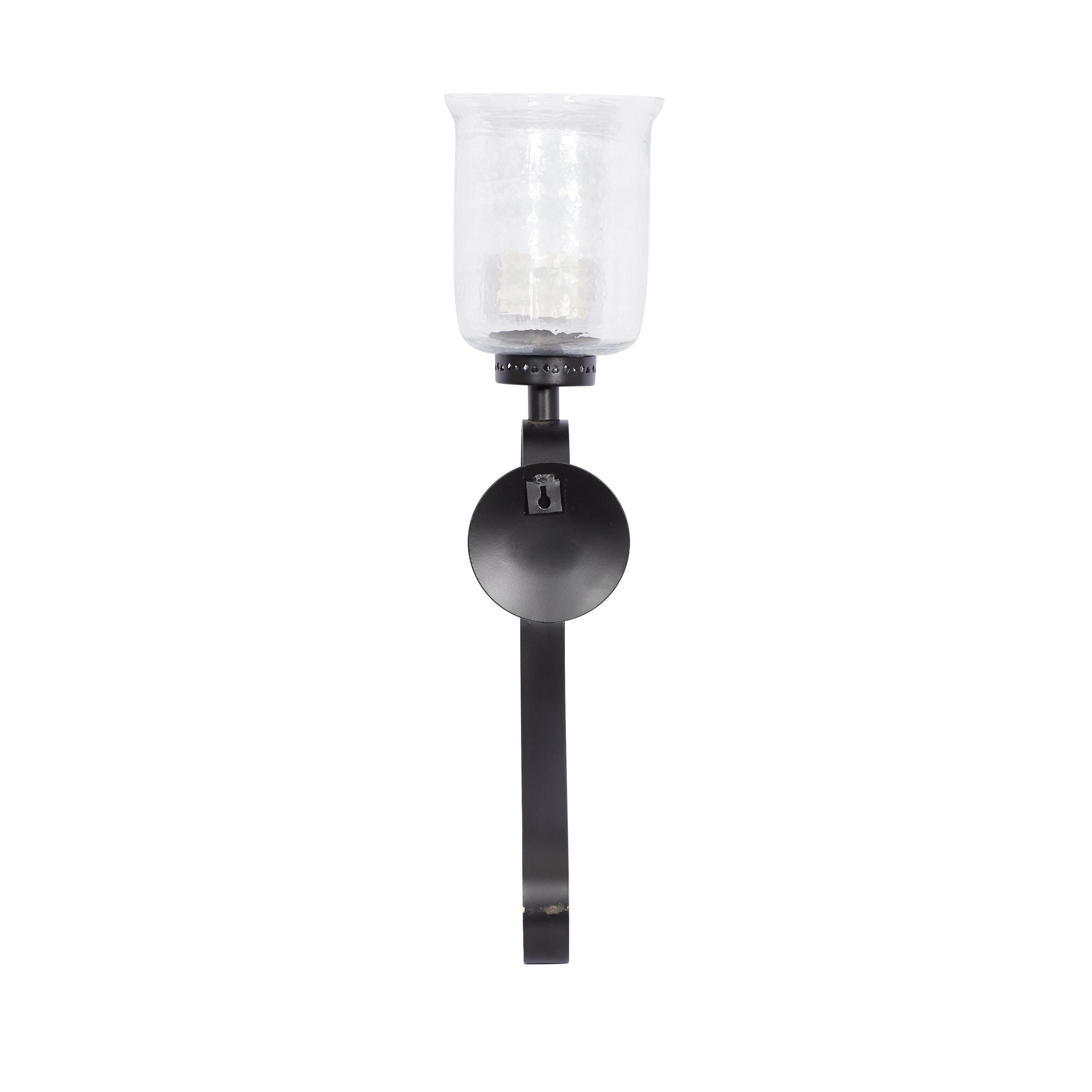 Elegant Scrollwork 27" Black Iron Wall Sconce, Plug-In Electric