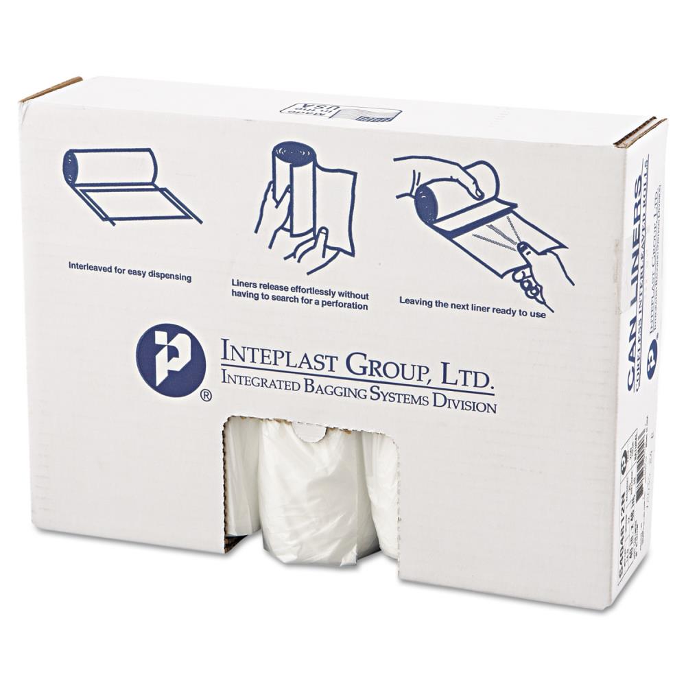 Inteplast Group Building Products IBSS404812N 45-Gallons Scent free Clear Indoor Plastic Can Twist Tie Trash Bag 250 -Count
