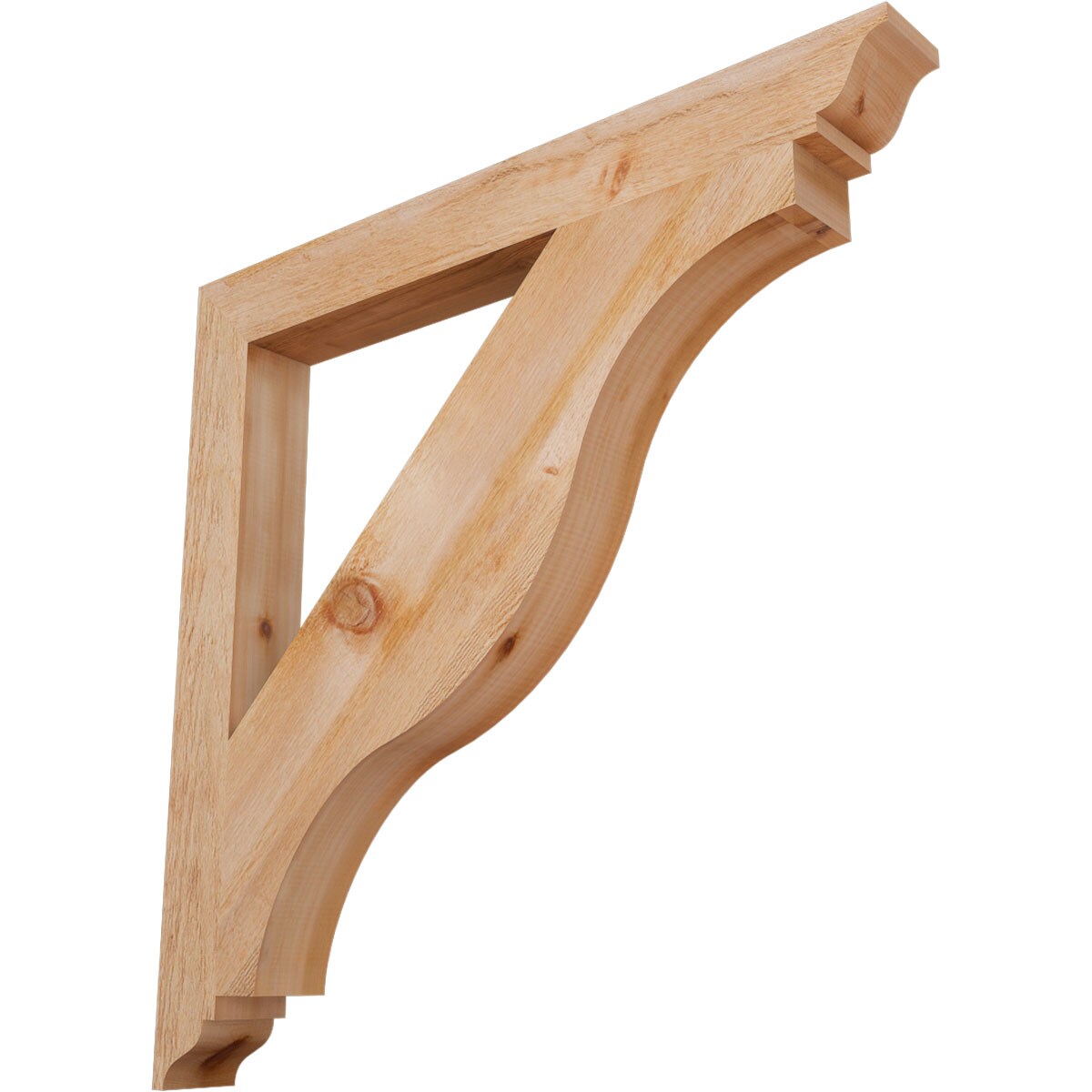 Ekena Millwork BKT04X38X38FST01RWR Funston traditional rough sawn 4-in x 38-in x 38-in Western red cedar Brown Wood Standard bracket