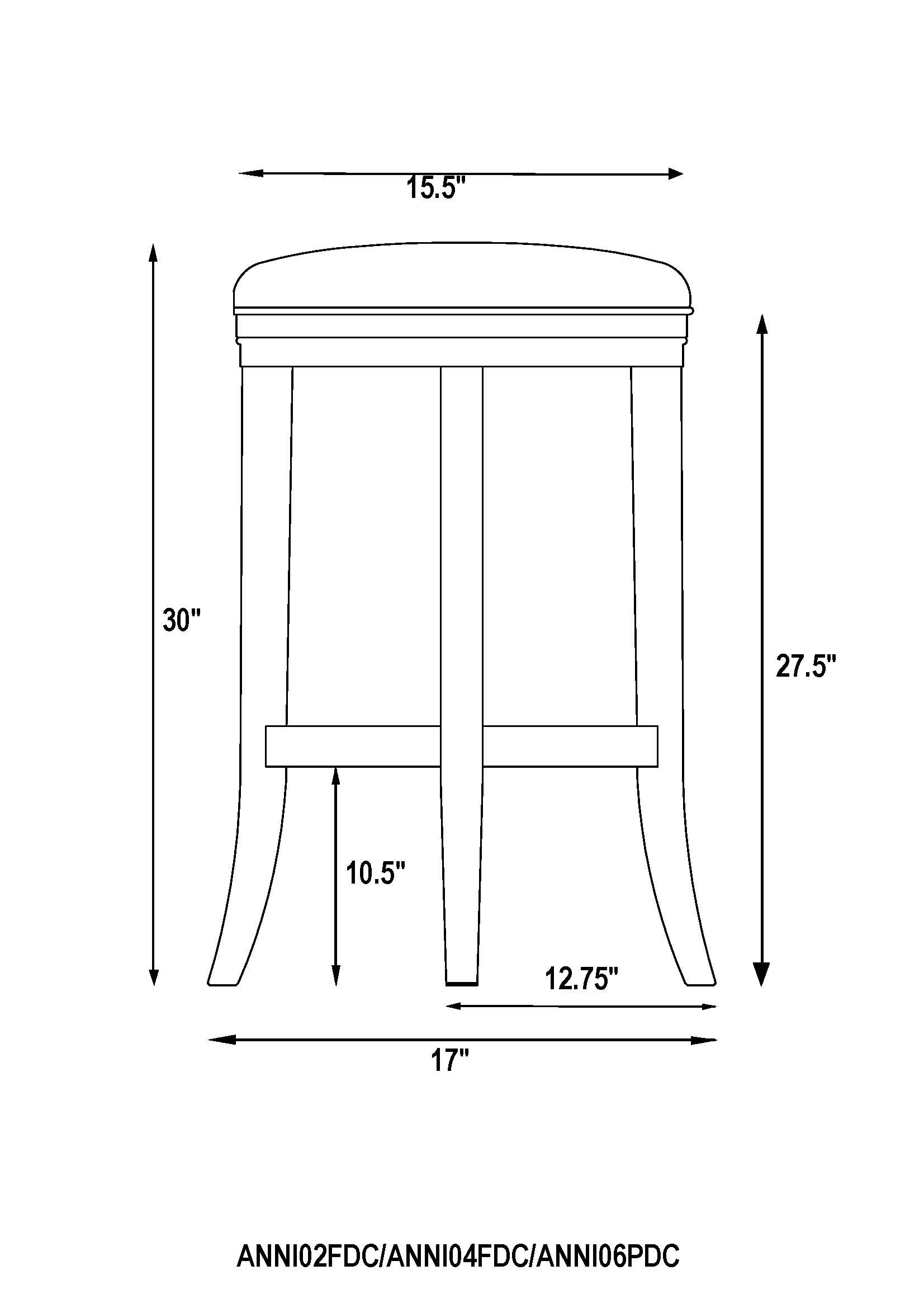 Alaterre Furniture Set of 2 White 30-in H Bar height Upholstered Wood ...