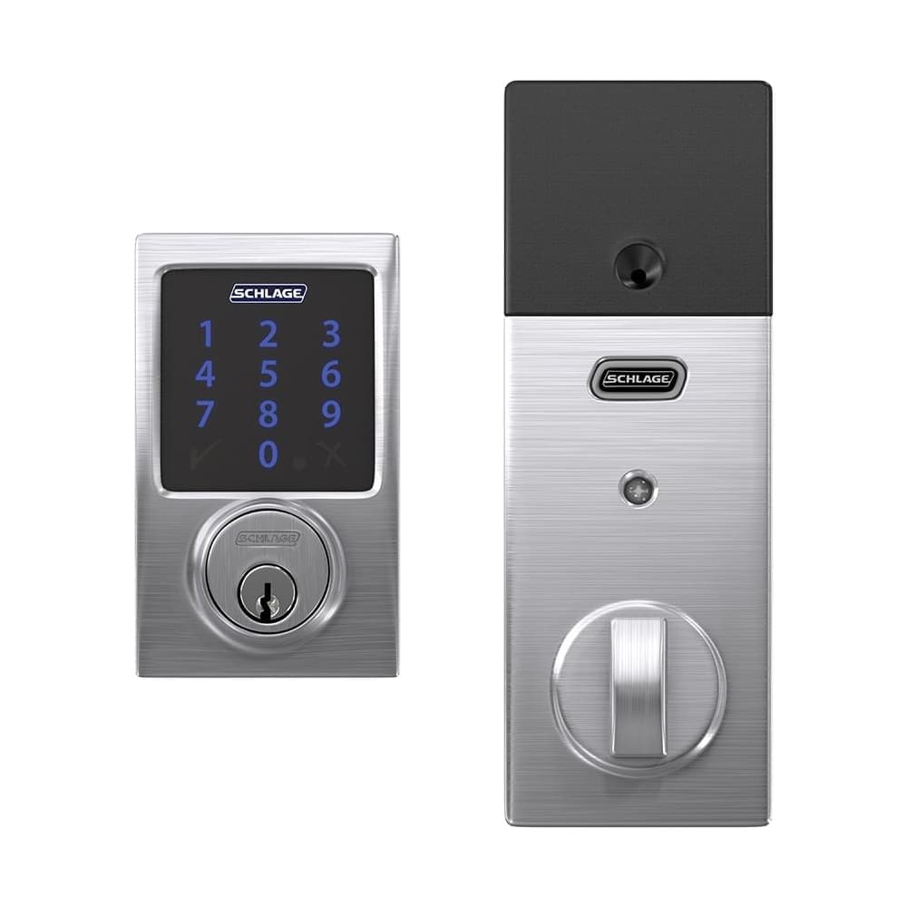 Schlage  BE469NXCEN Connect Century Touchscreen Electronic Deadbolt with Builtin Alarm and ZWave Plus Technology