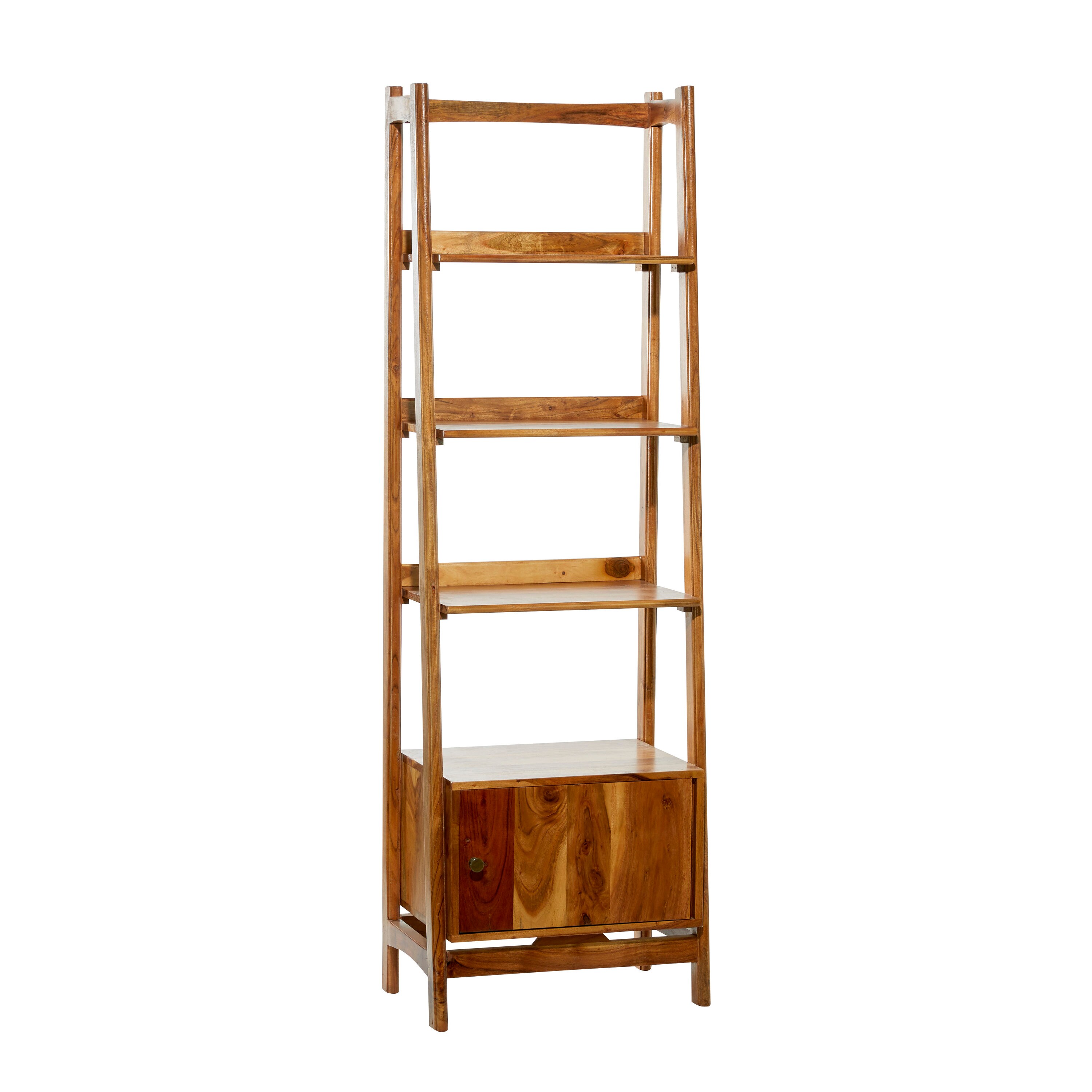 Grayson Lane Wood 4-Tier Leaning Shelving Unit (21.75-in W x 14.63-in D ...